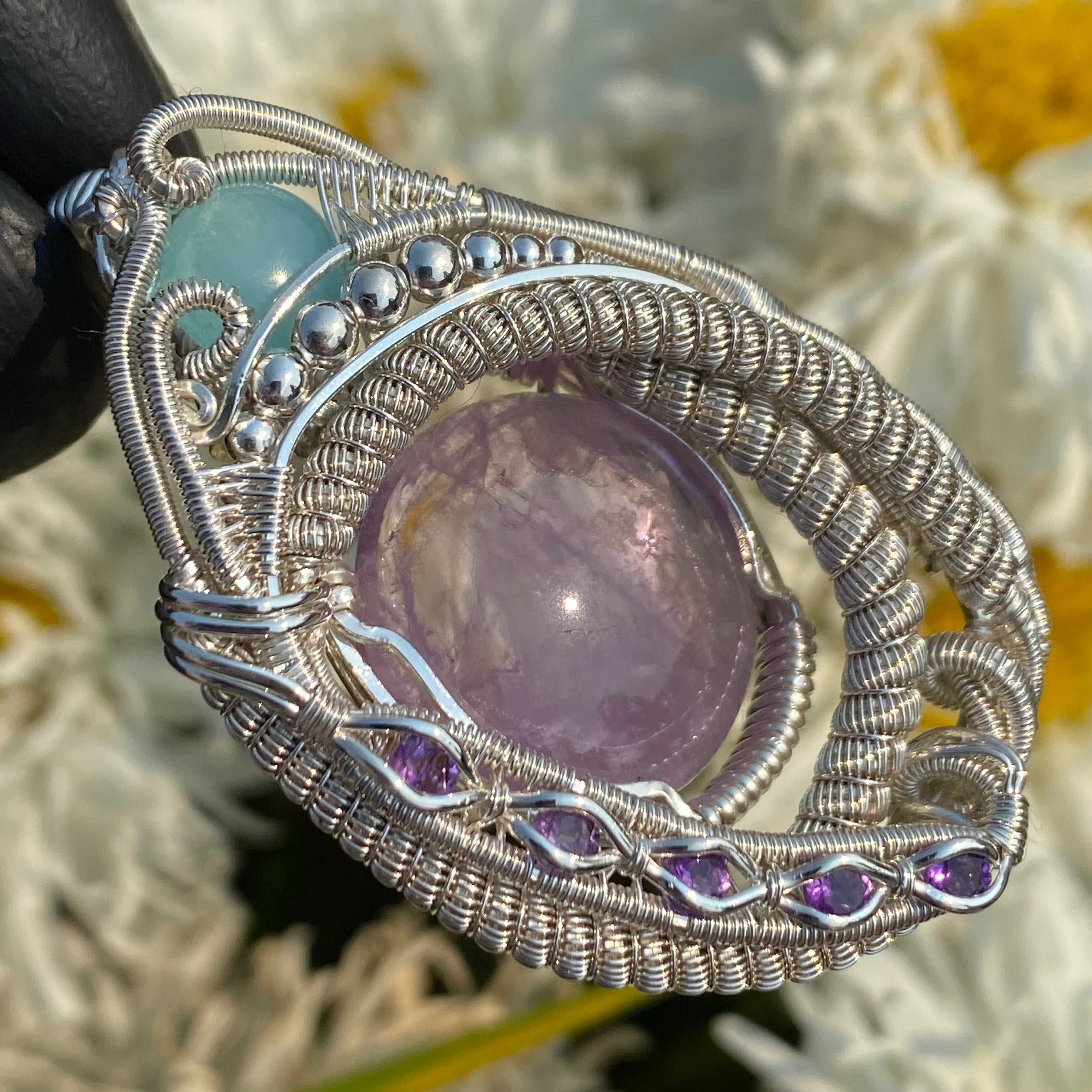 Amethyst Wire Wrapped Pendant by Cosmic Wraps