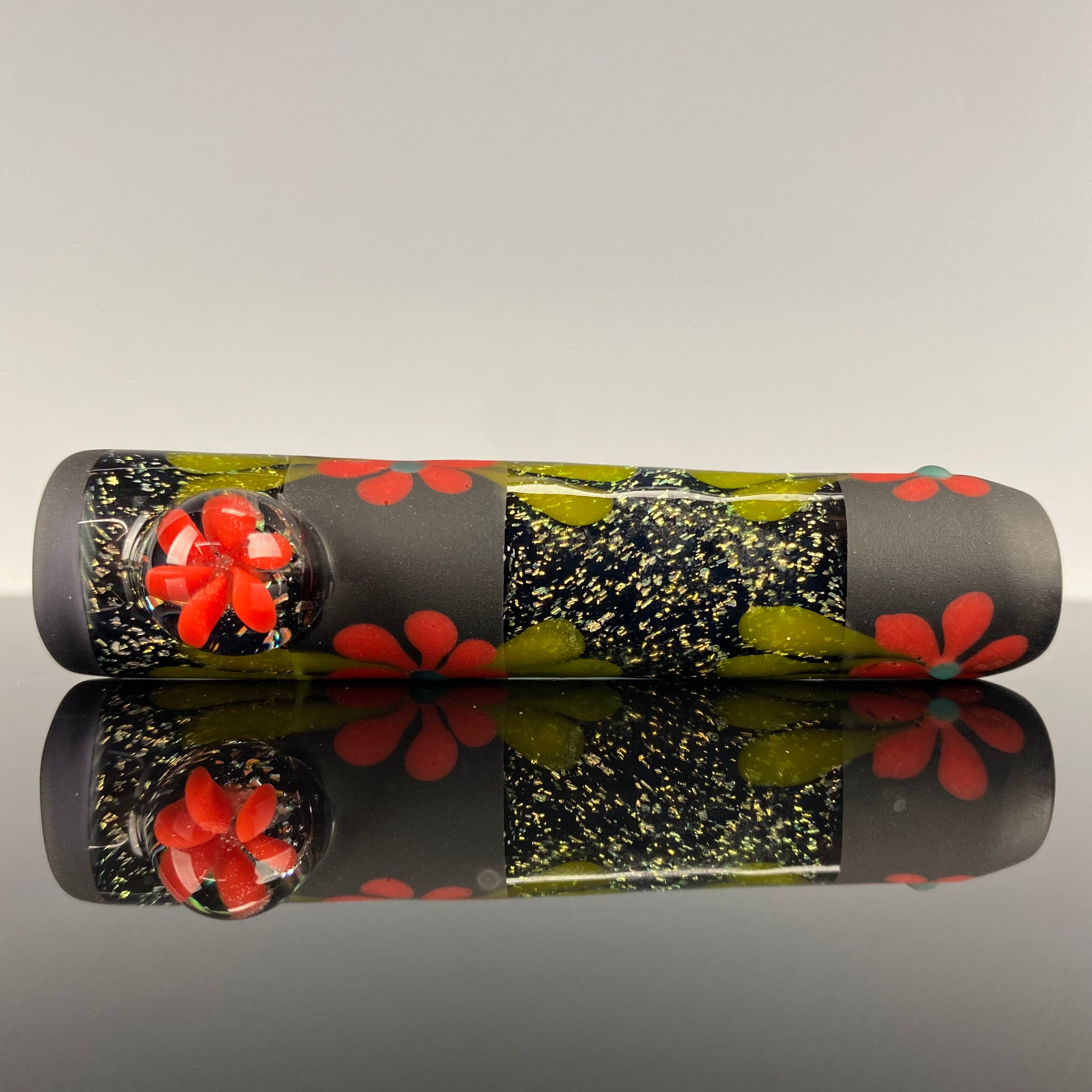 Dichroic "Floral" Bat by Sarita Glass