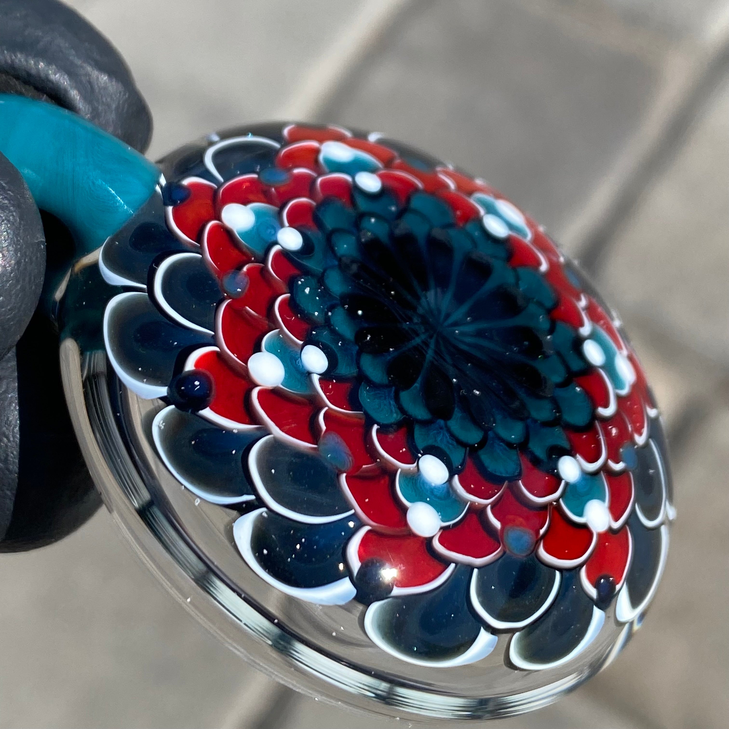 "Galactic Phoenix" Dot-stack Pendant with Opal by Juju Glass