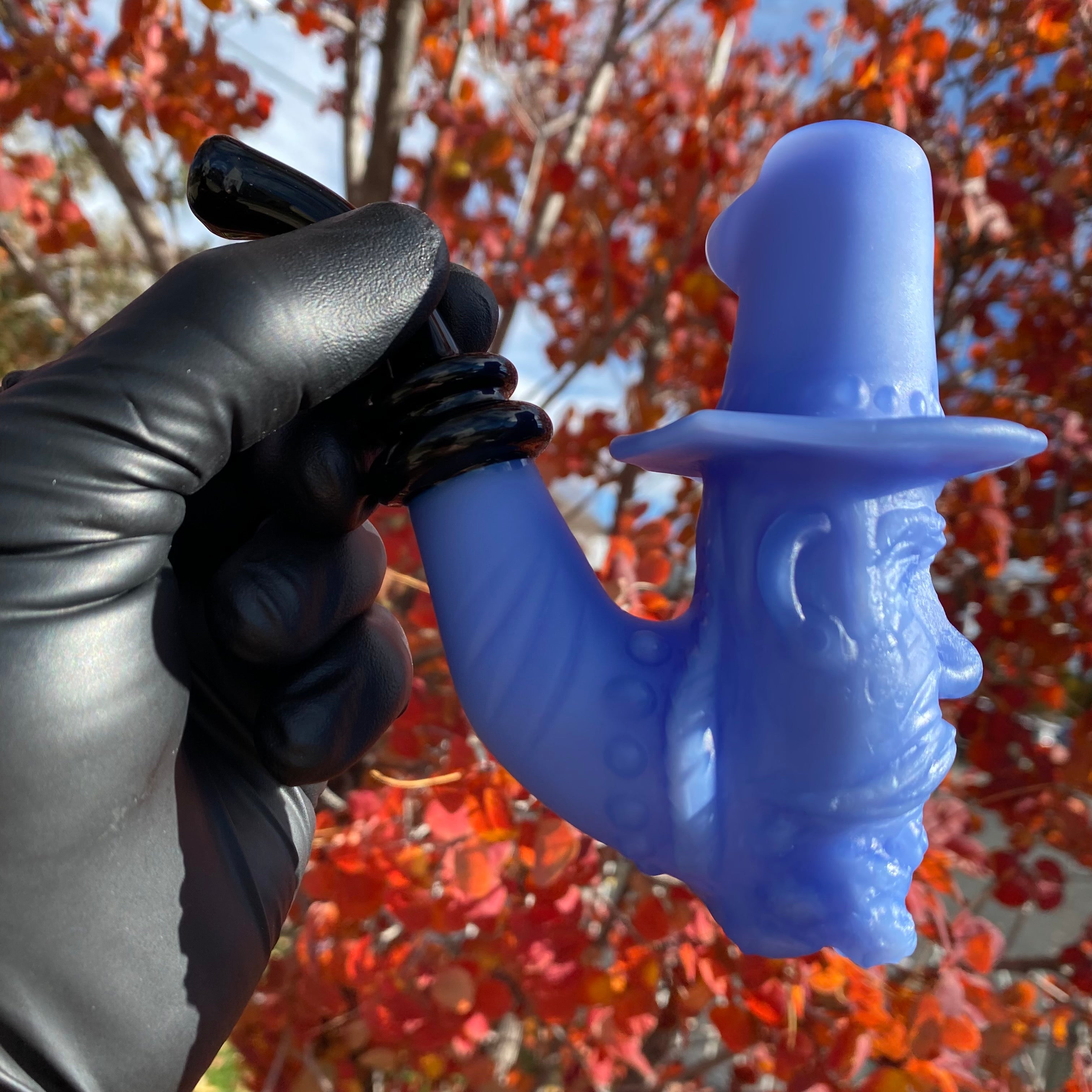 Milky Blue "Old TImer" Sculpted Sherlock by JMass Glass