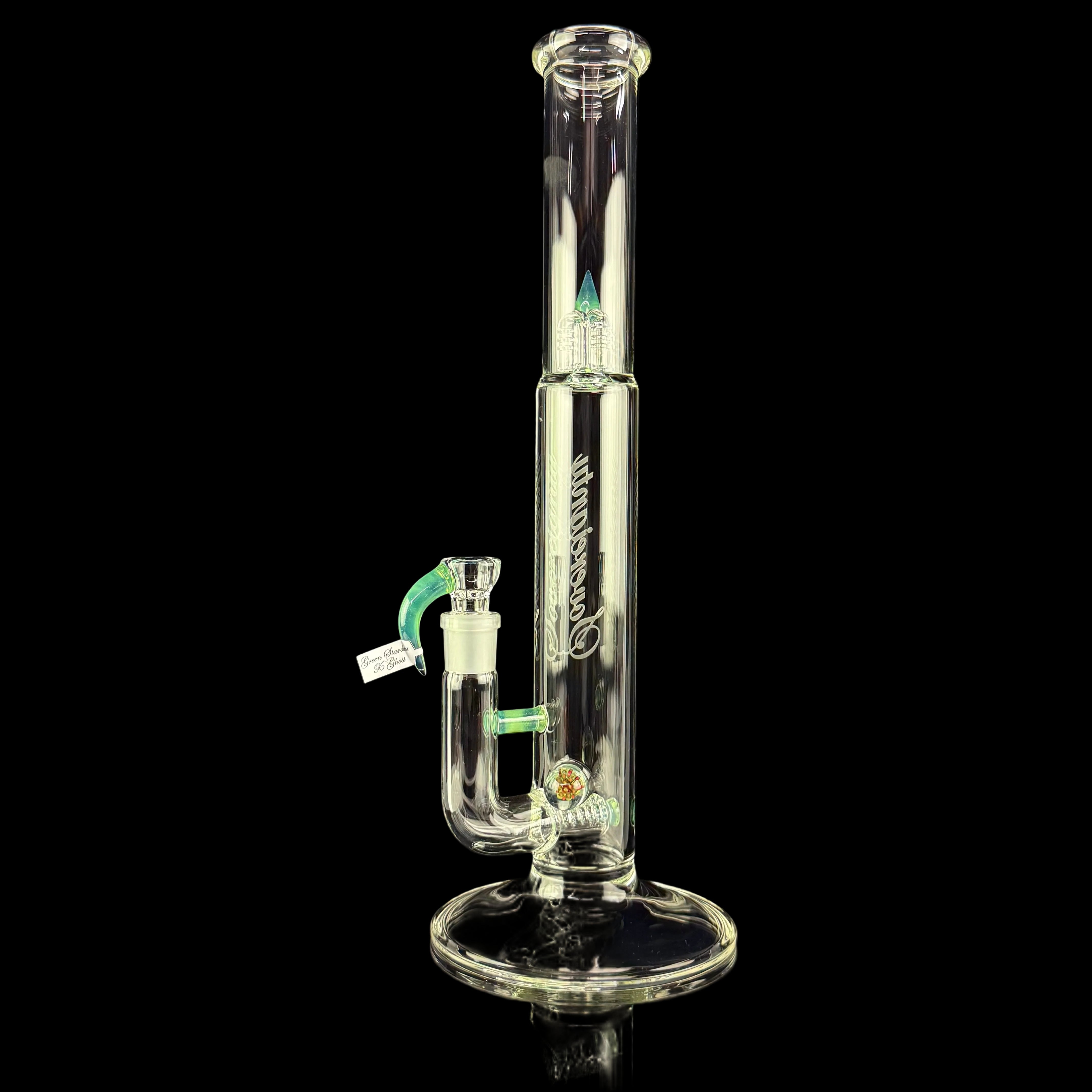MA "Green Stardust X Ghost" Bishop Stemline 20mm 6 Cut UpGrid + 2 Millies by Sovereignty Glass