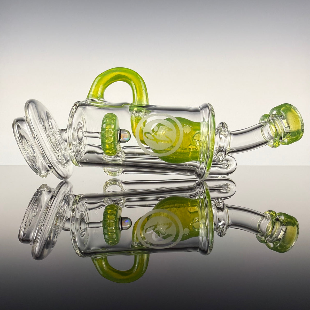 "Lime Drop" Opal Perc Incycler Puffco Top by OJ Flame