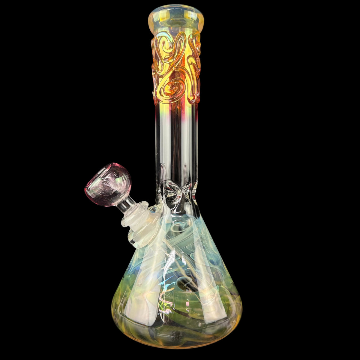 Gold Fumed 32mm Beaker Waterpipe by Mary Jane's Glass