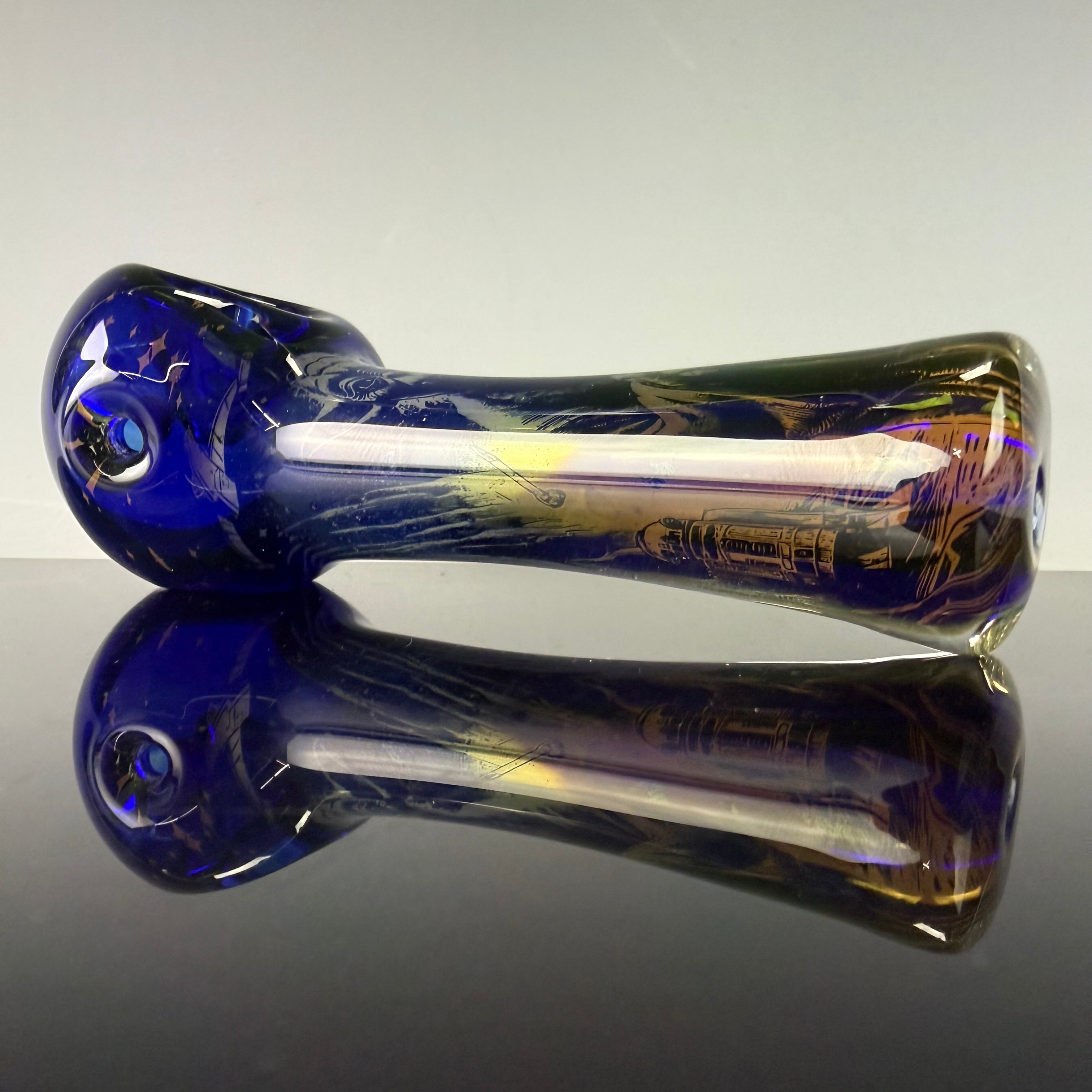 "Yoda" Laser Etched Handpipe by Elevator Glass
