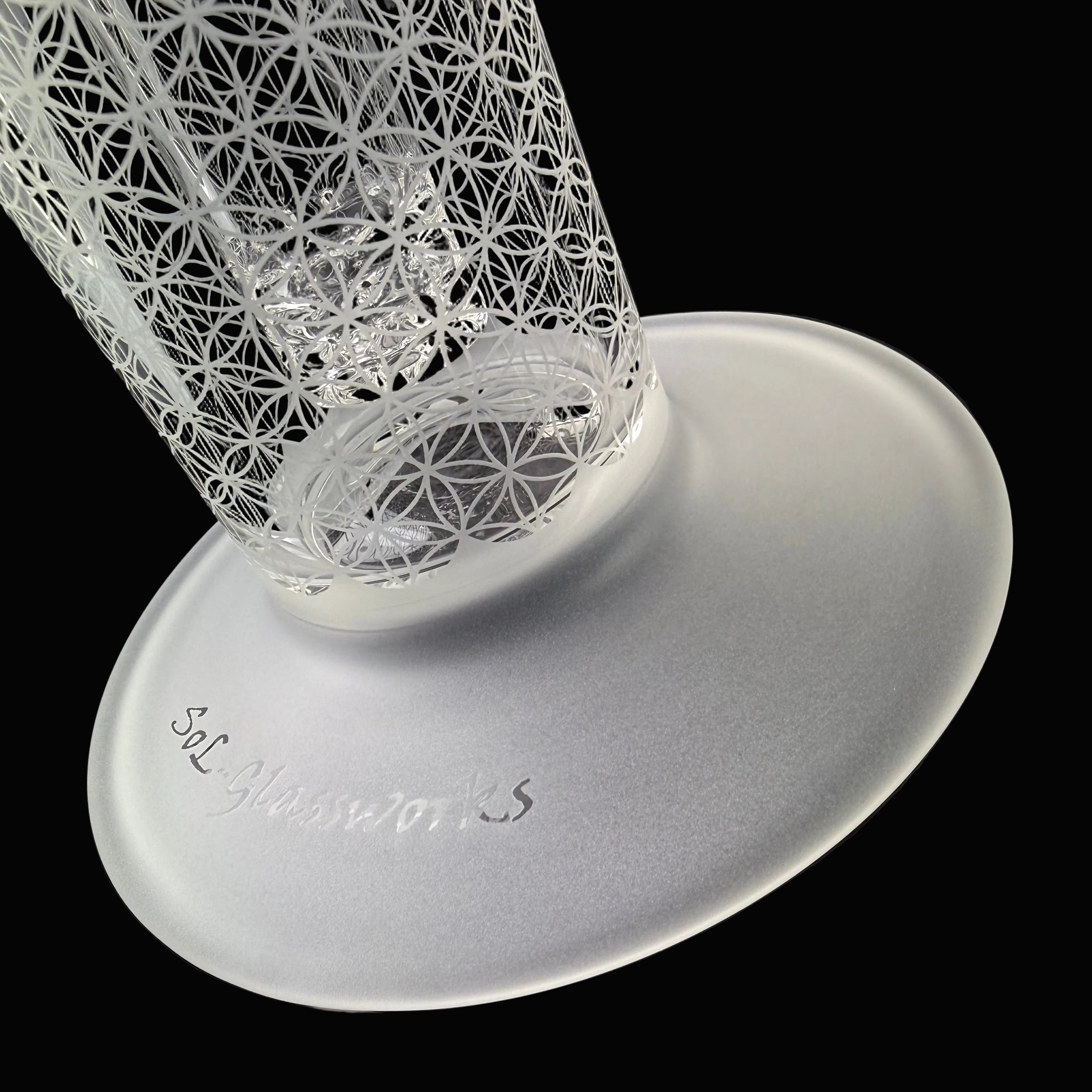 SOL Lace Perc Sherlock Bubbler "Sacred G Etched" by SOL Glassworks