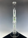 "Egyptian Green" Partial Accent Straight Neck Solid Foot Pillar Perc by Sovereignty Glass