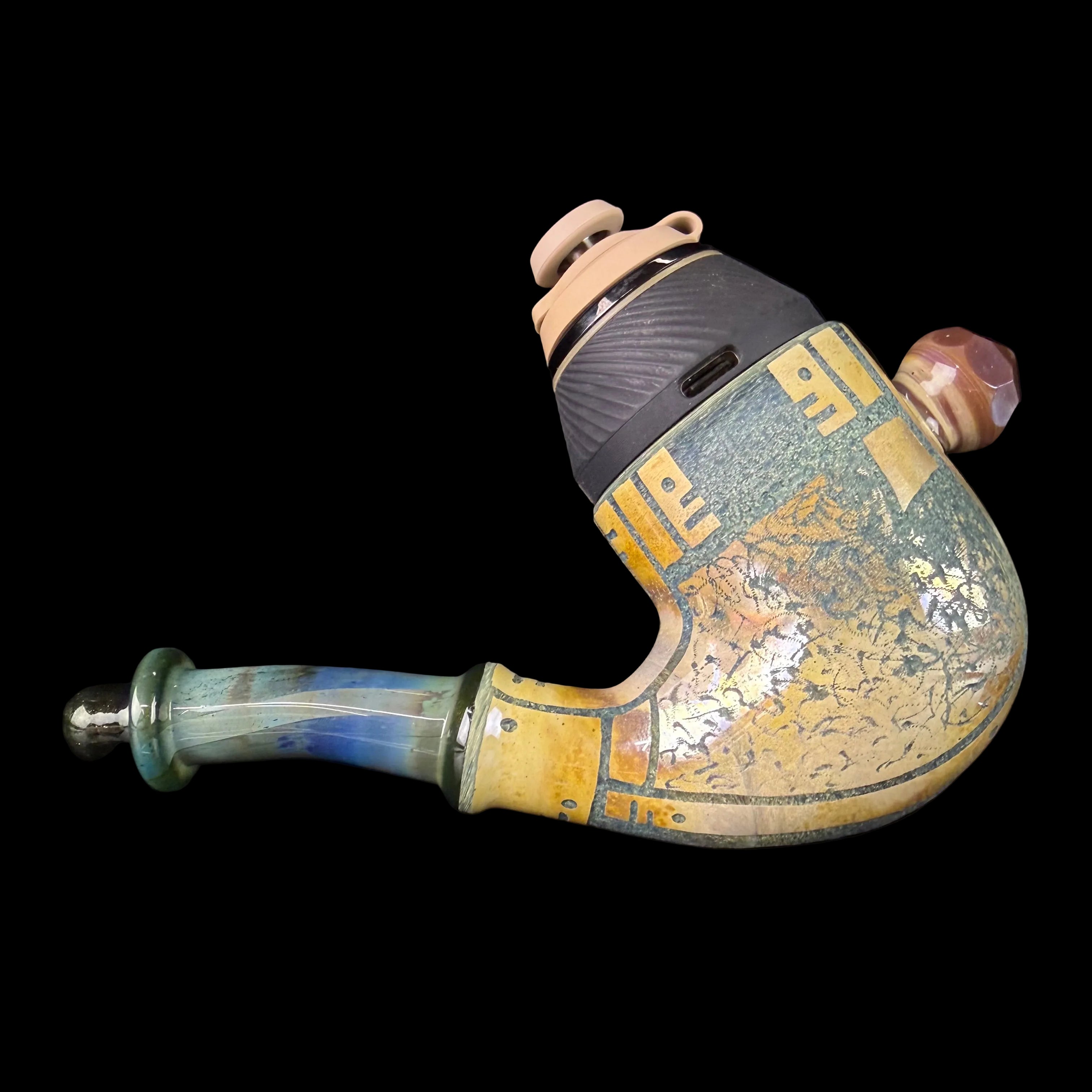 "Mystery Adventurine & Blue Caramel" Hand Carved Proxy Sherlock by Corey Clark
