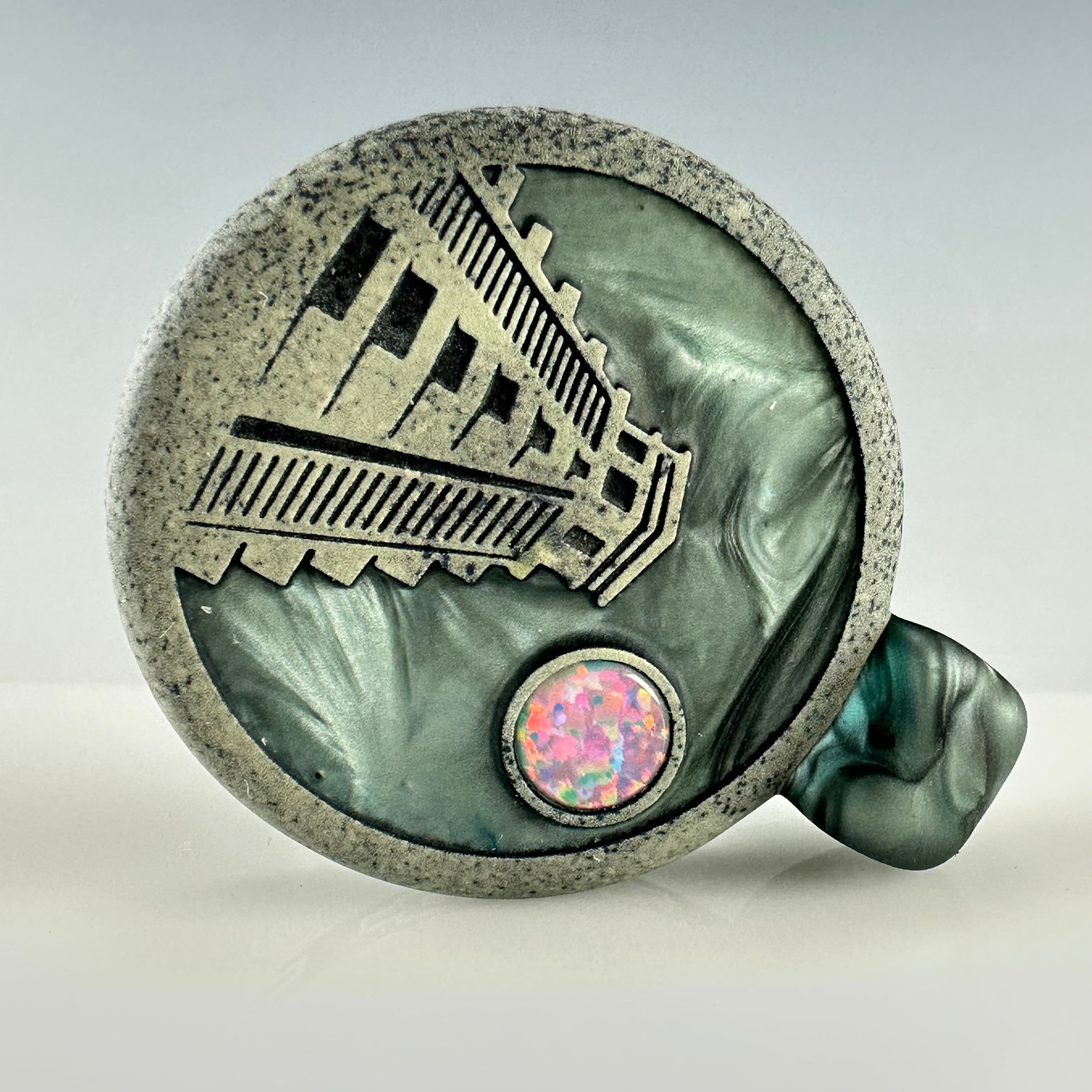 "Mayan Temple" Sandblasted Pendant by GlassMaze