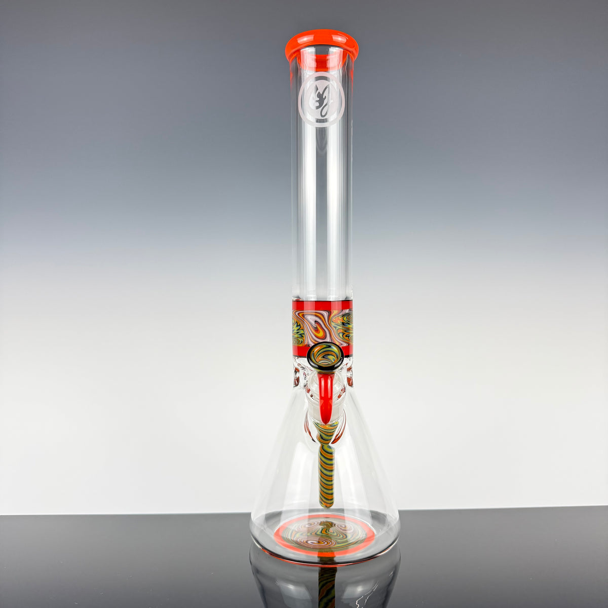 "Burnt Orange" Sectional 16" Wig Wag Beaker by OJ Flame