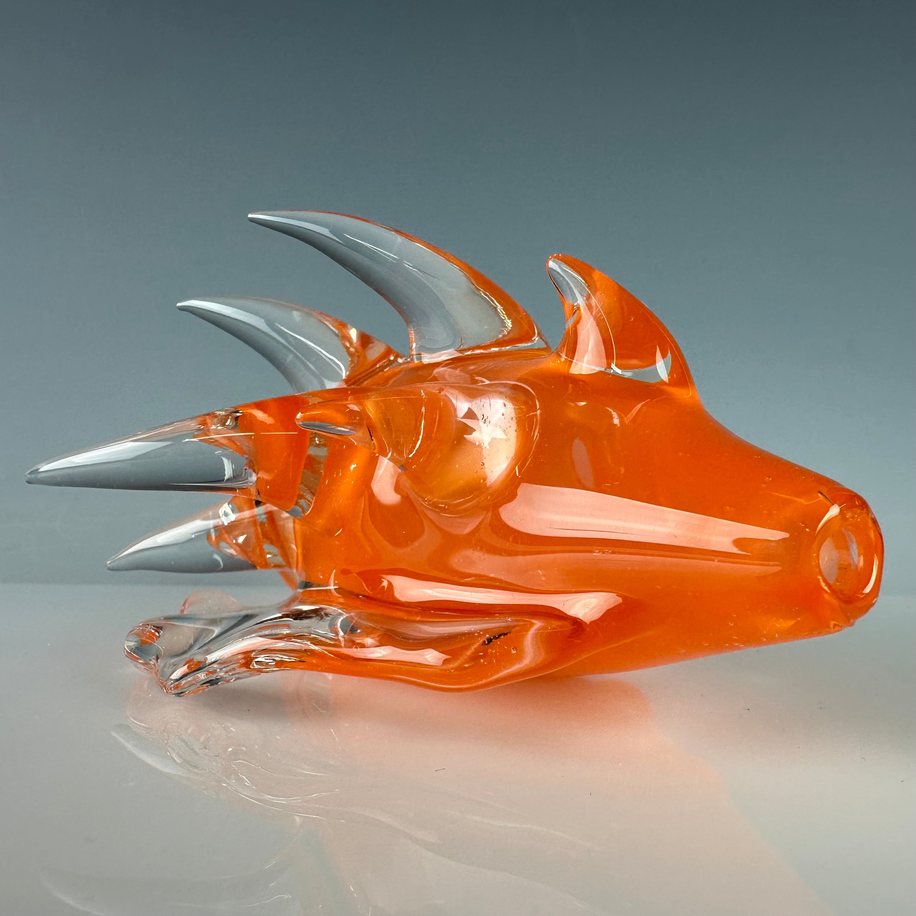 "Orange Crayon" Spiked Seashell Handpipe by Christina Cody