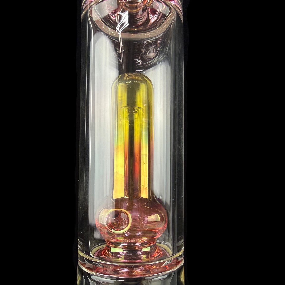 Gold Fume Triple Perc Worked 38mm Beaker Waterpipe by Mary Jane's Glass