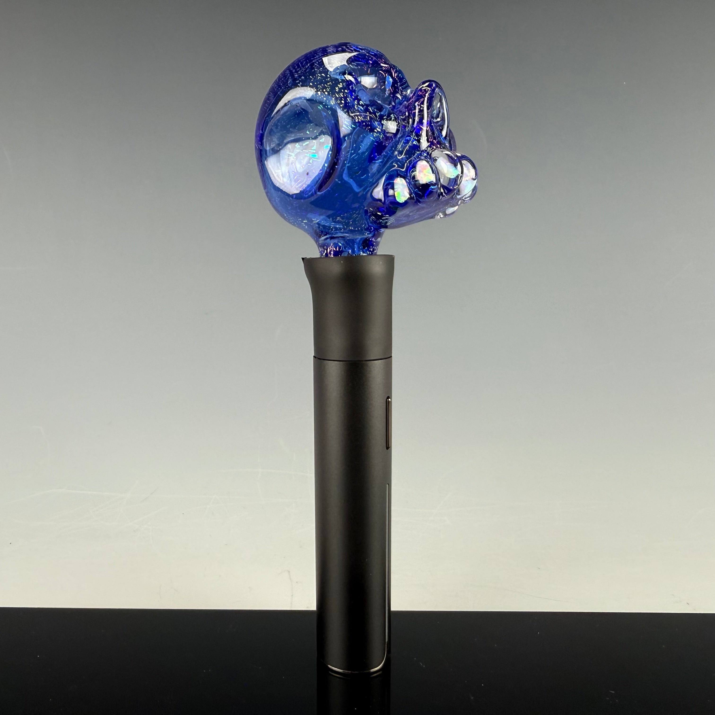 "Dichro over Cobalt"  Skull Puffco Pivot Top by Carsten Carlile