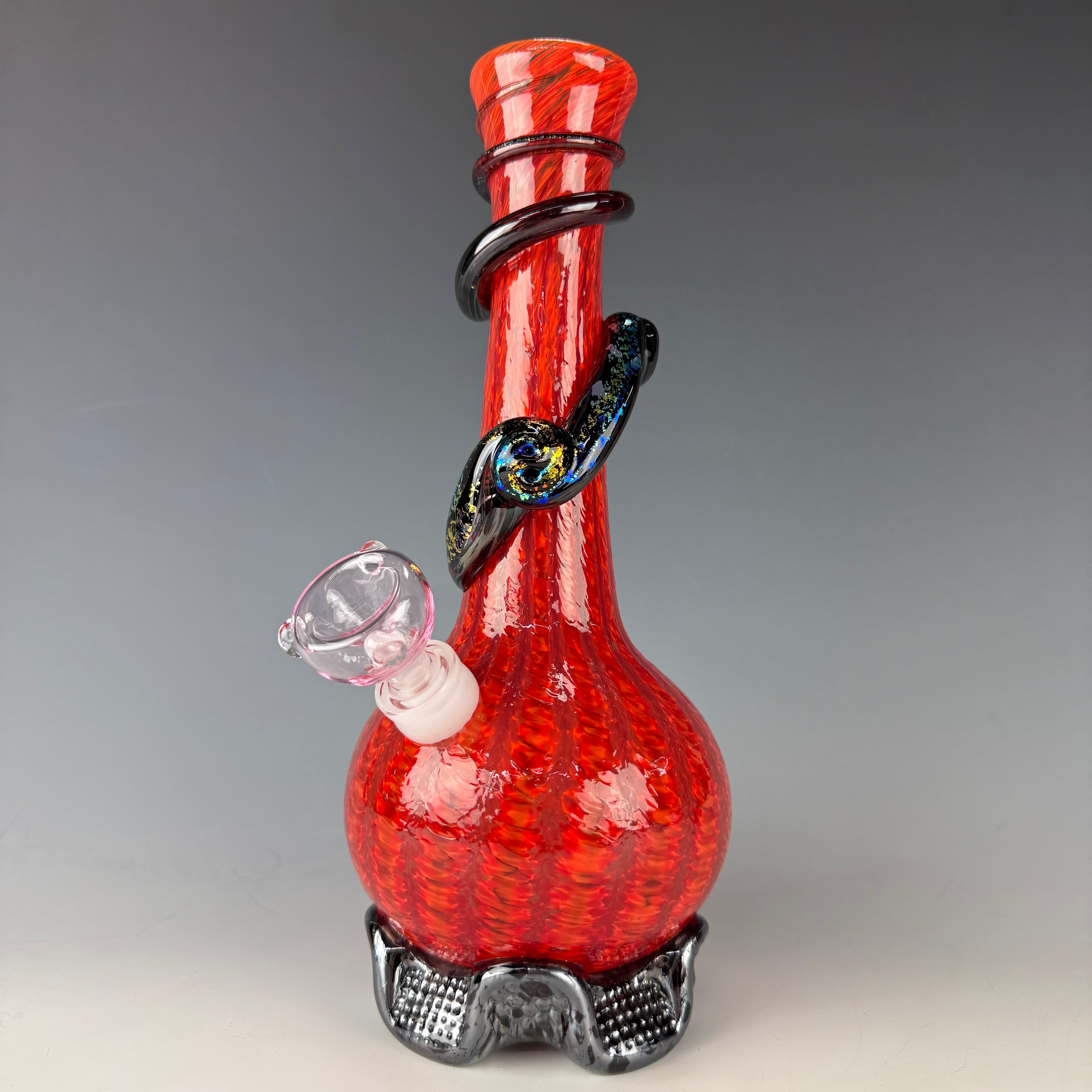 Waterpipe W/ Dichroic Wrap by Noble Glass