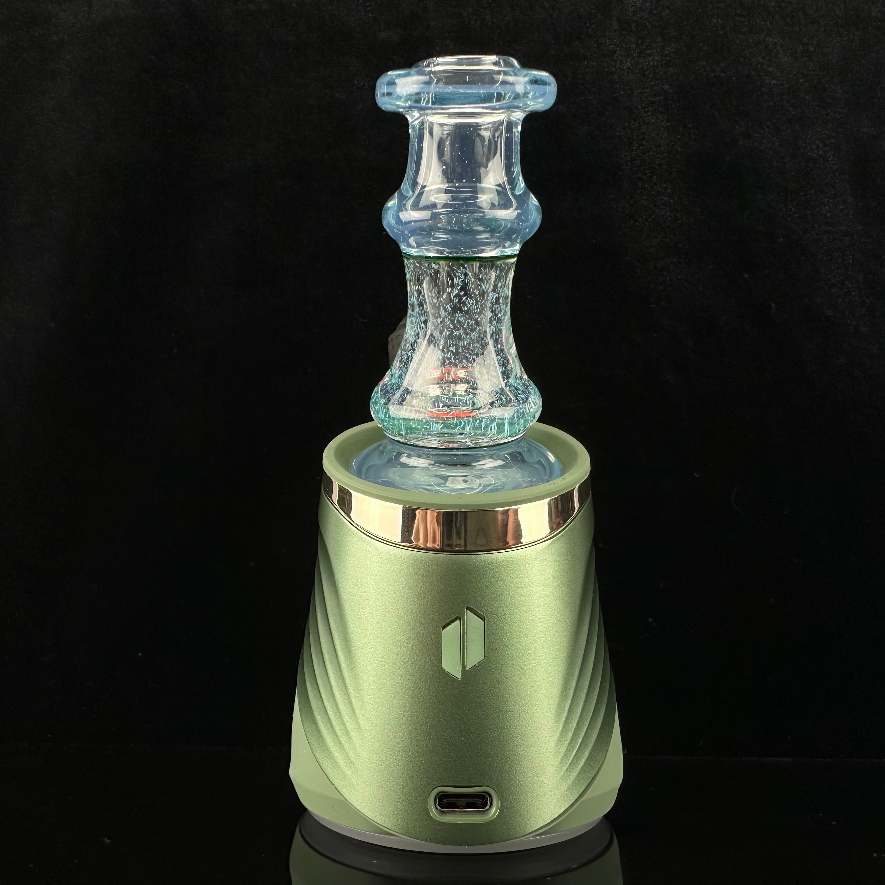 "Clear Dichroic & Silver Mystique" Puffco Dry Top by Avalon Glass