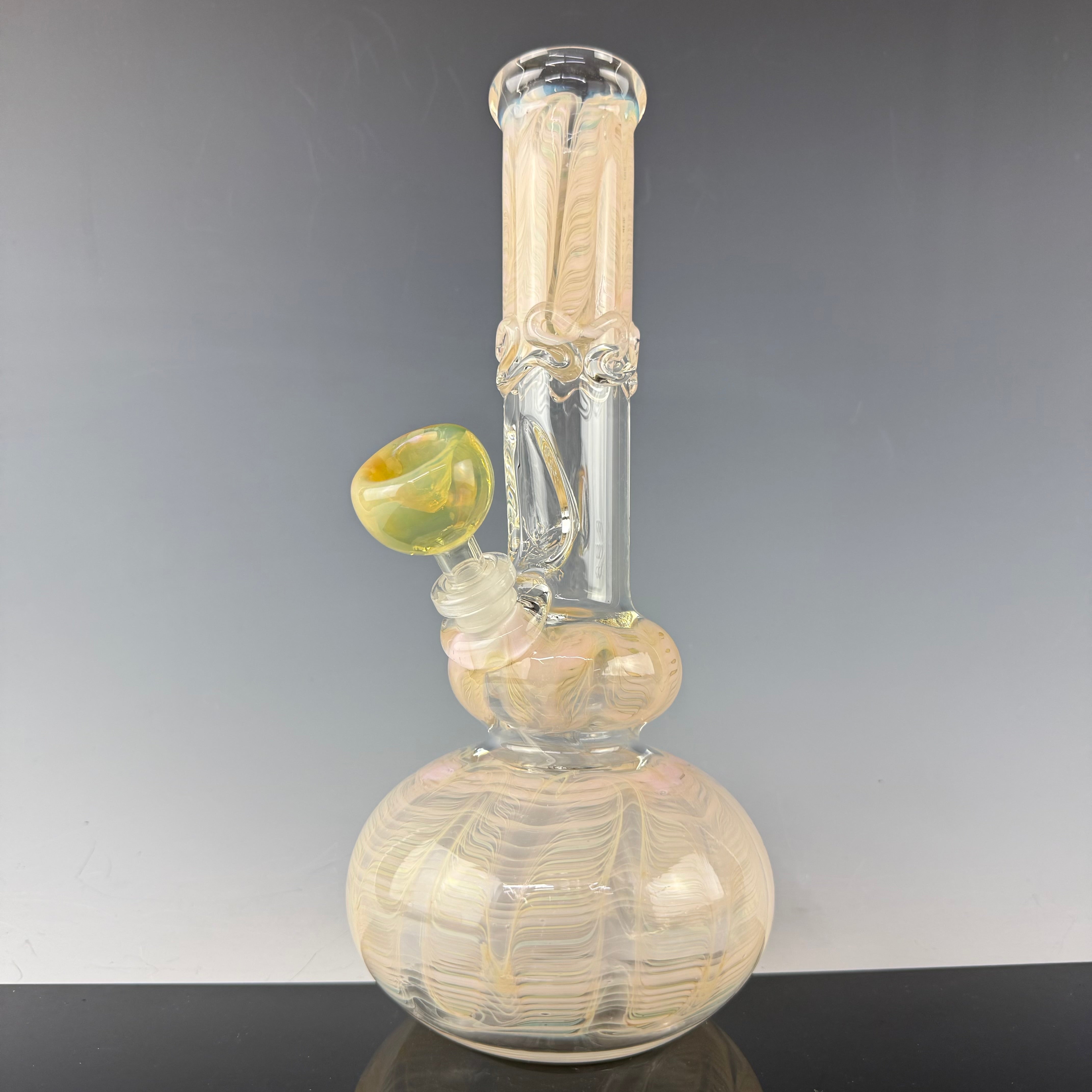 Wrap & Rake 38mm Double Bubble Waterpipe by Mary Jane's Glass