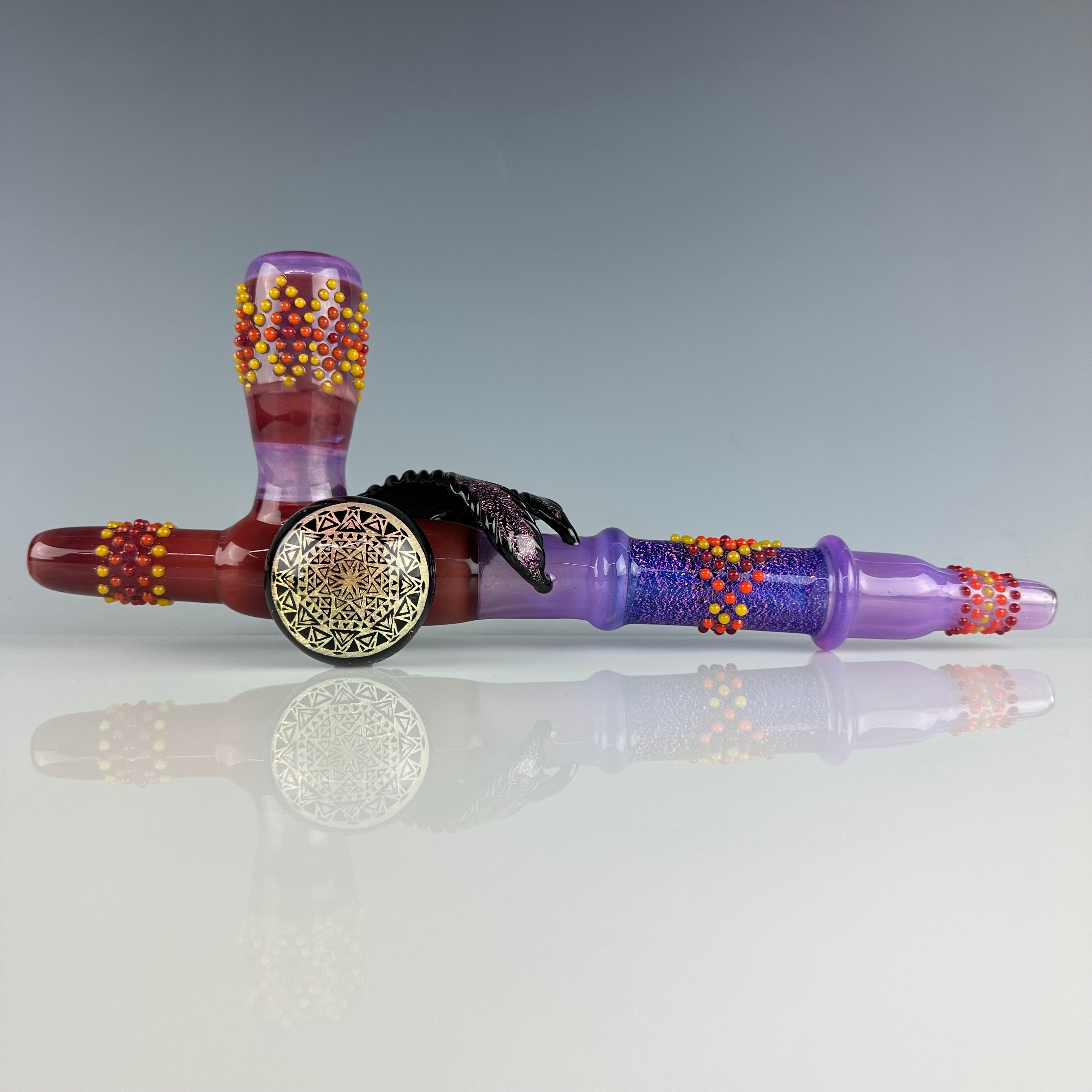 Heady Dichroic Ceremonial Handpipe by Fiona Phoenix Fire