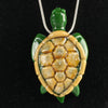 Forrest Green & Caramel Sea Turtle Pendant by Turtle Time Glass