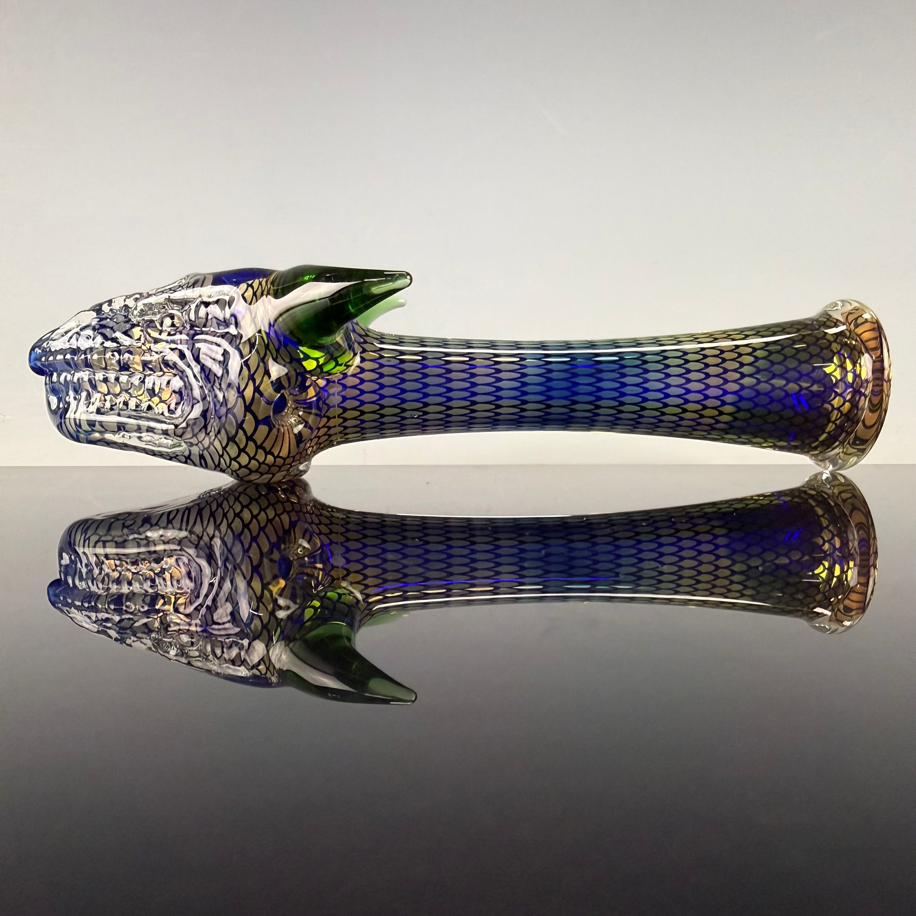 "Dragon" Laser Etched Handpipe by Elevator Glass