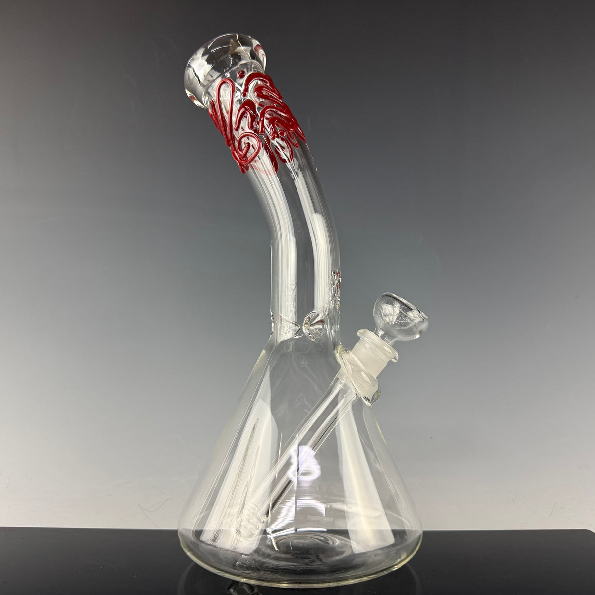 Worked Top 38mm Bent Neck Beaker Waterpipe by Mary Jane's Glass