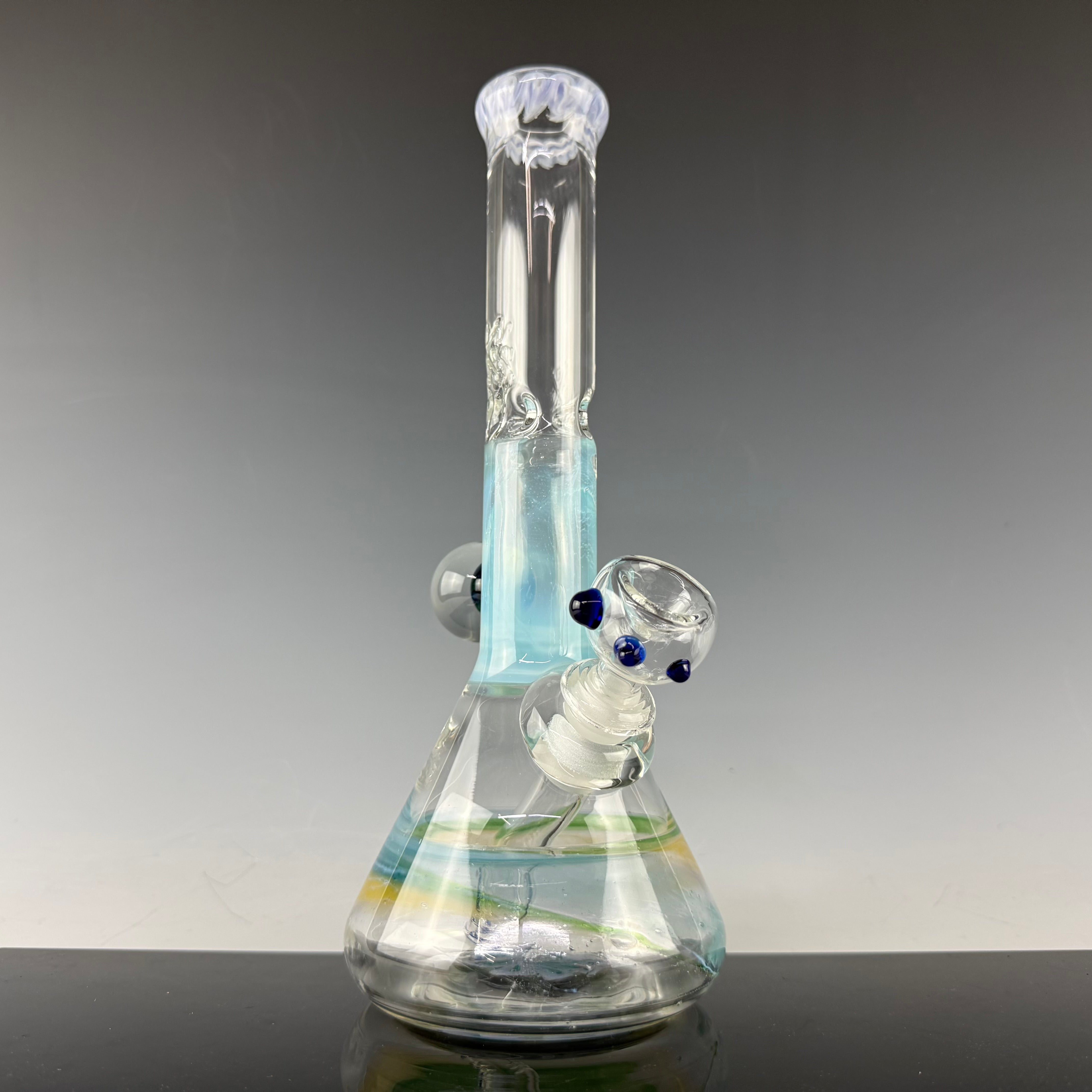 Worked Beaker W/ Implosion Marble #3 by Mary Jane's Glass X Nobody Glass