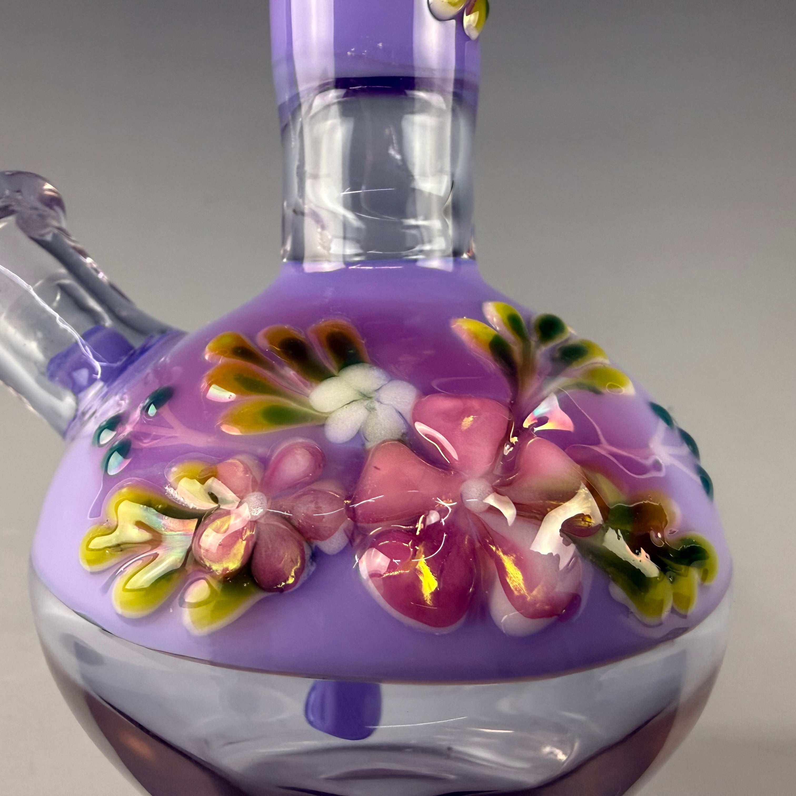 Purple "Floral" Flask by Sarita Glass