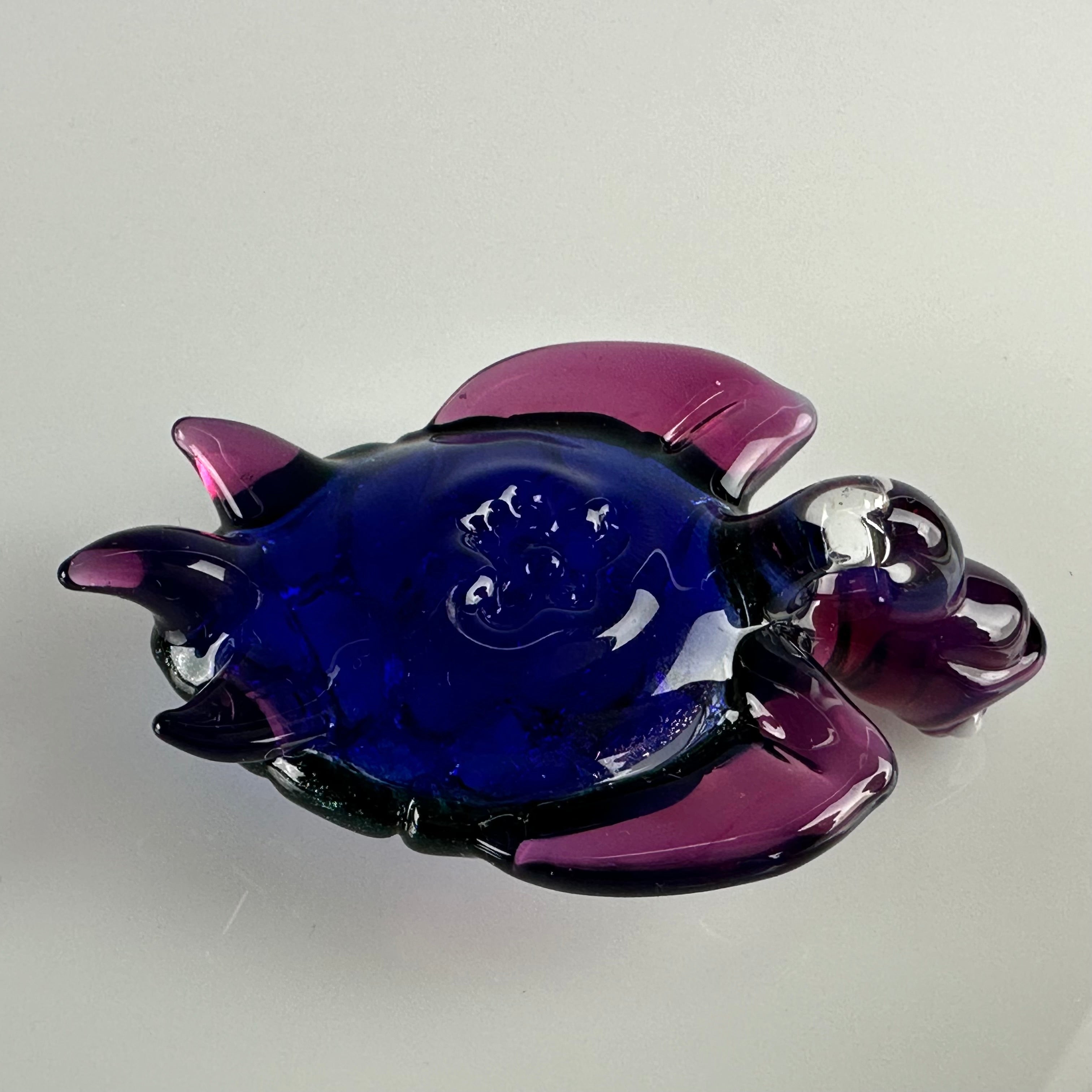 Dichroic & Telemagenta Sea Turtle Pendant by Turtle Time Glass