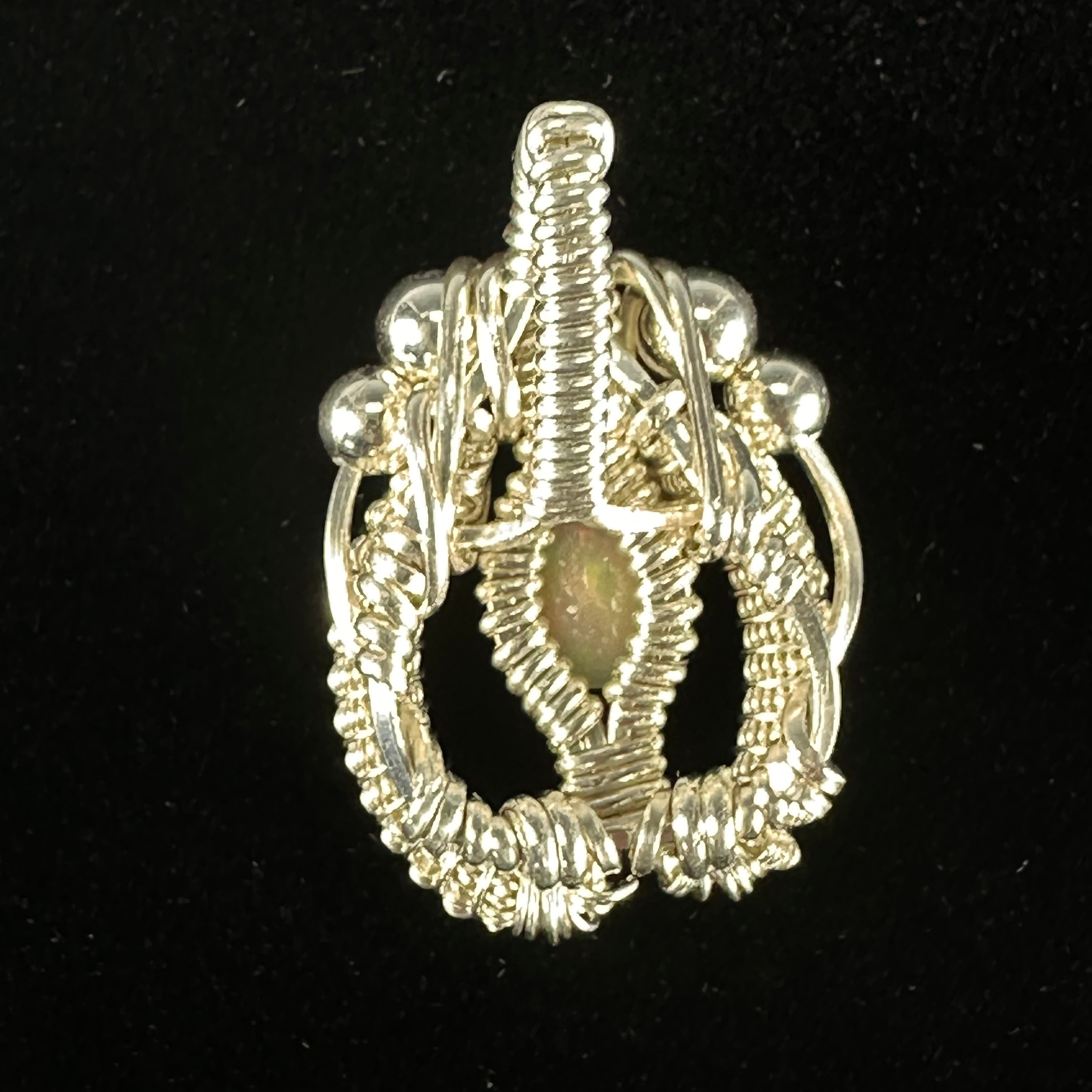Ethiopian Opal Wire Wrapped Pendant by Cosmic Wraps