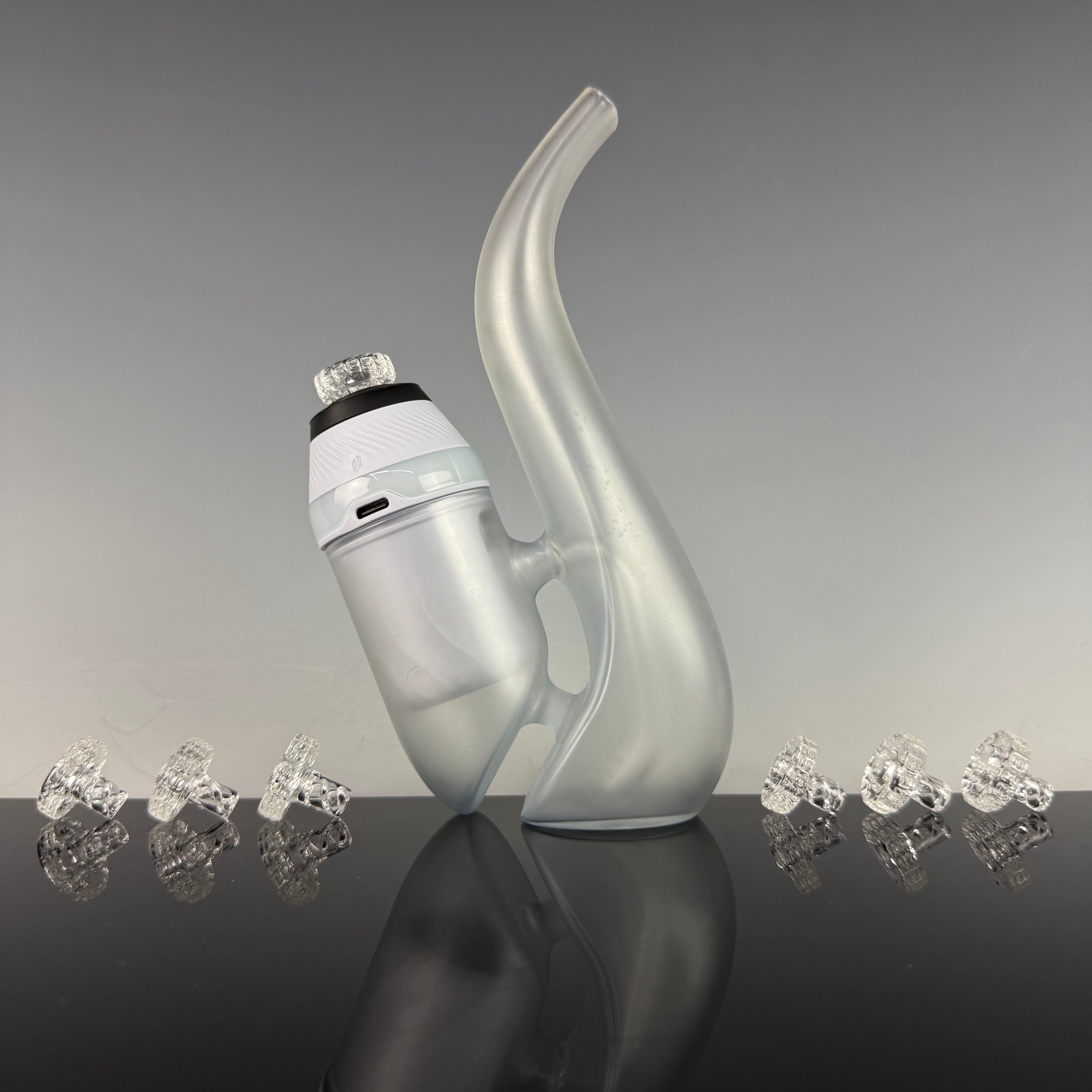 Clear New Peak & New Proxy Bolt Joystick Spinner by Nib Glass