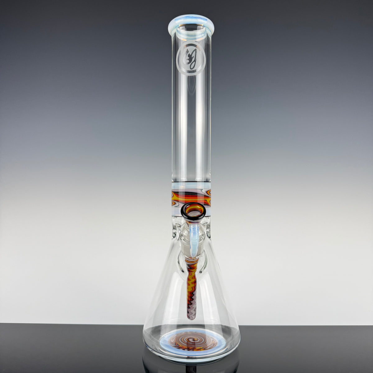 "Ghost" Sectional 16" Wig Wag Beaker by OJ Flame