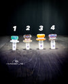 "Elements" Color & Clear Multihole Slides 14mm & 18mm by Mobius Glass