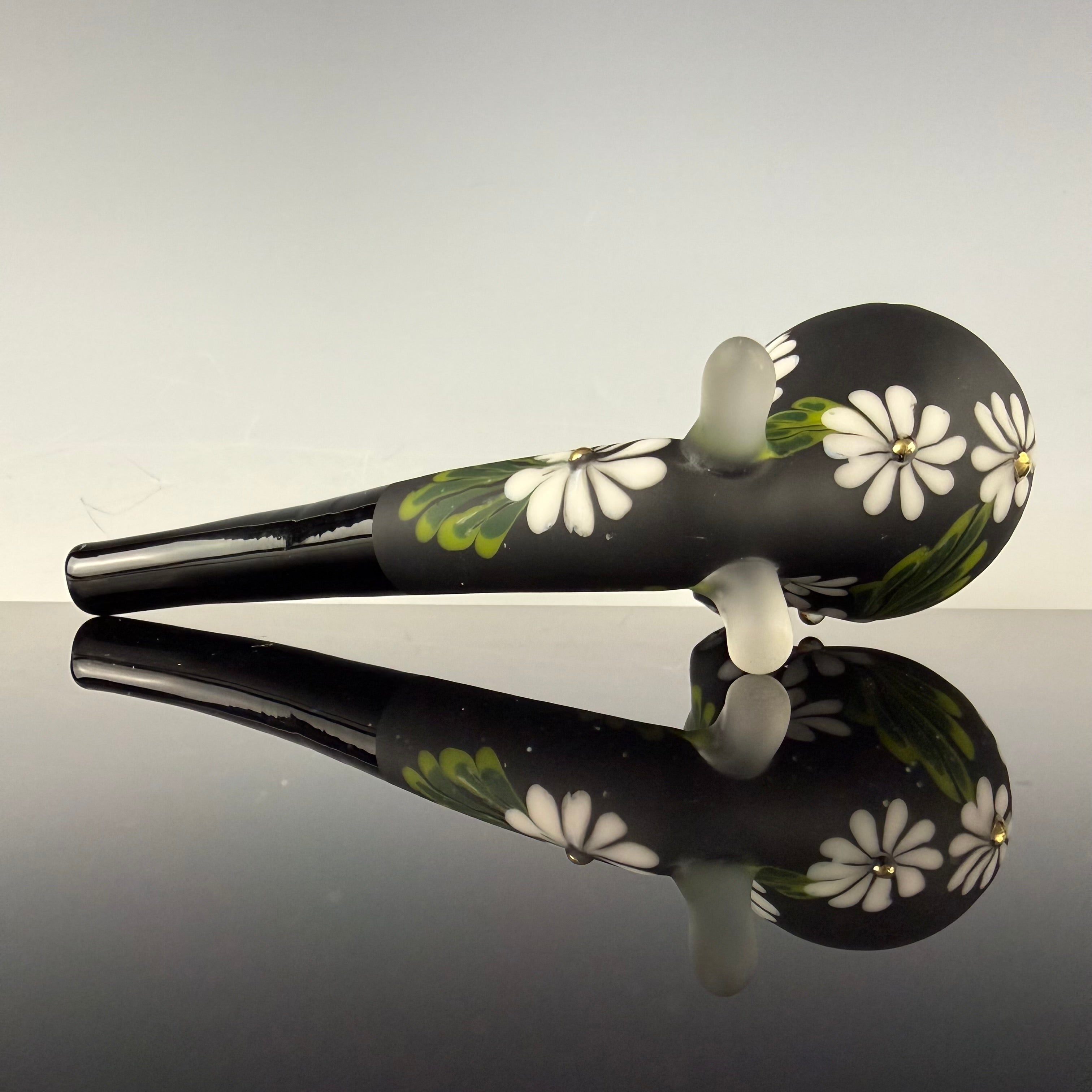 Matte Black "Floral" Sherlock by Sarita Glass