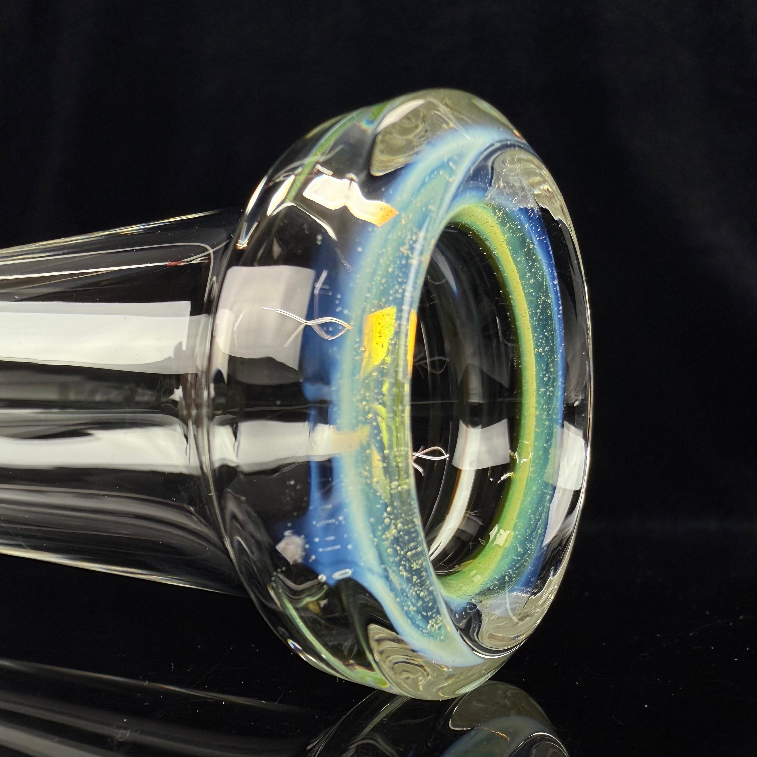 "White & Green Sparkle" (Worked) 7/13 Waterpipe by Toro Glass
