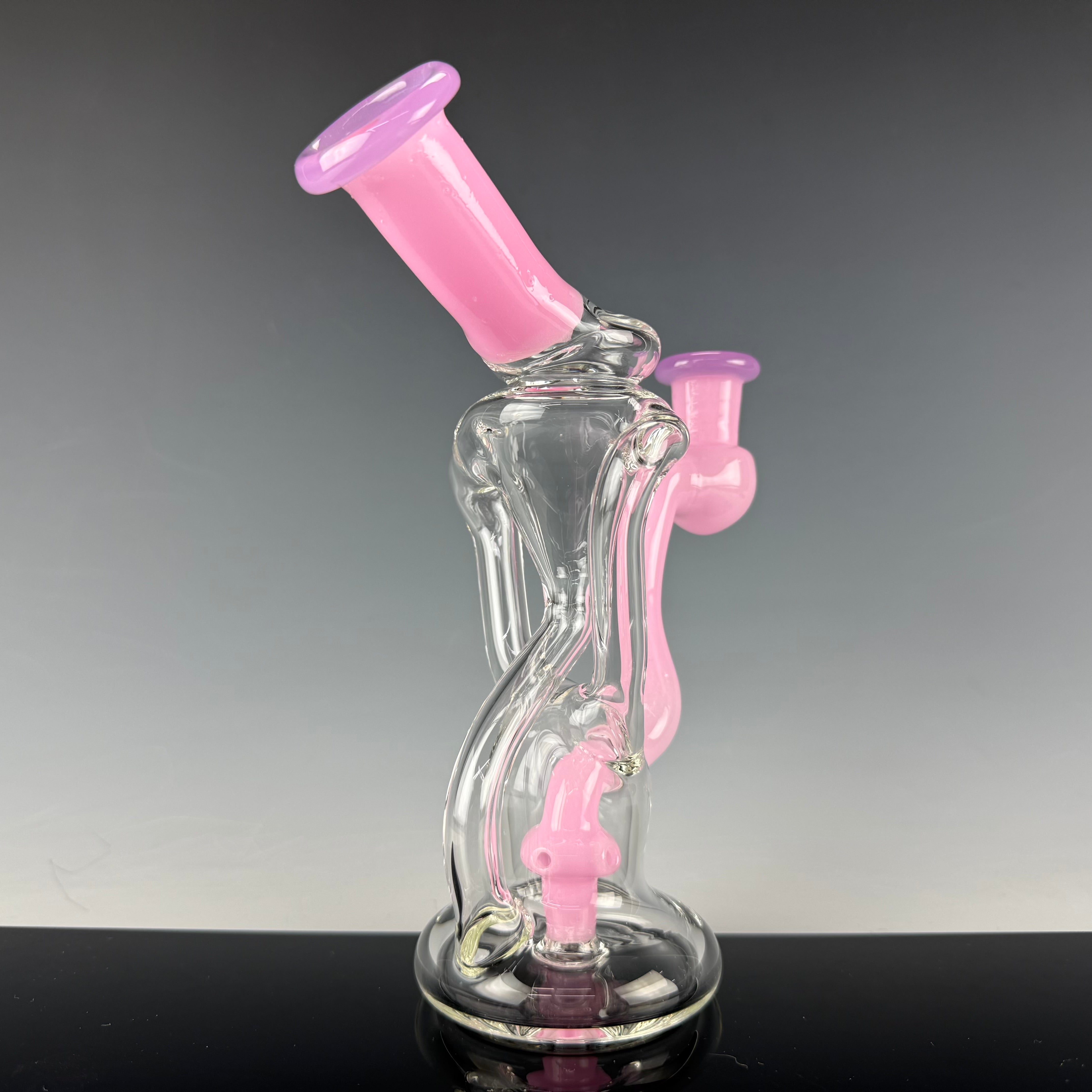 "Pink & Purple" Dual Uptake Floating Recycler by N3rd Glass