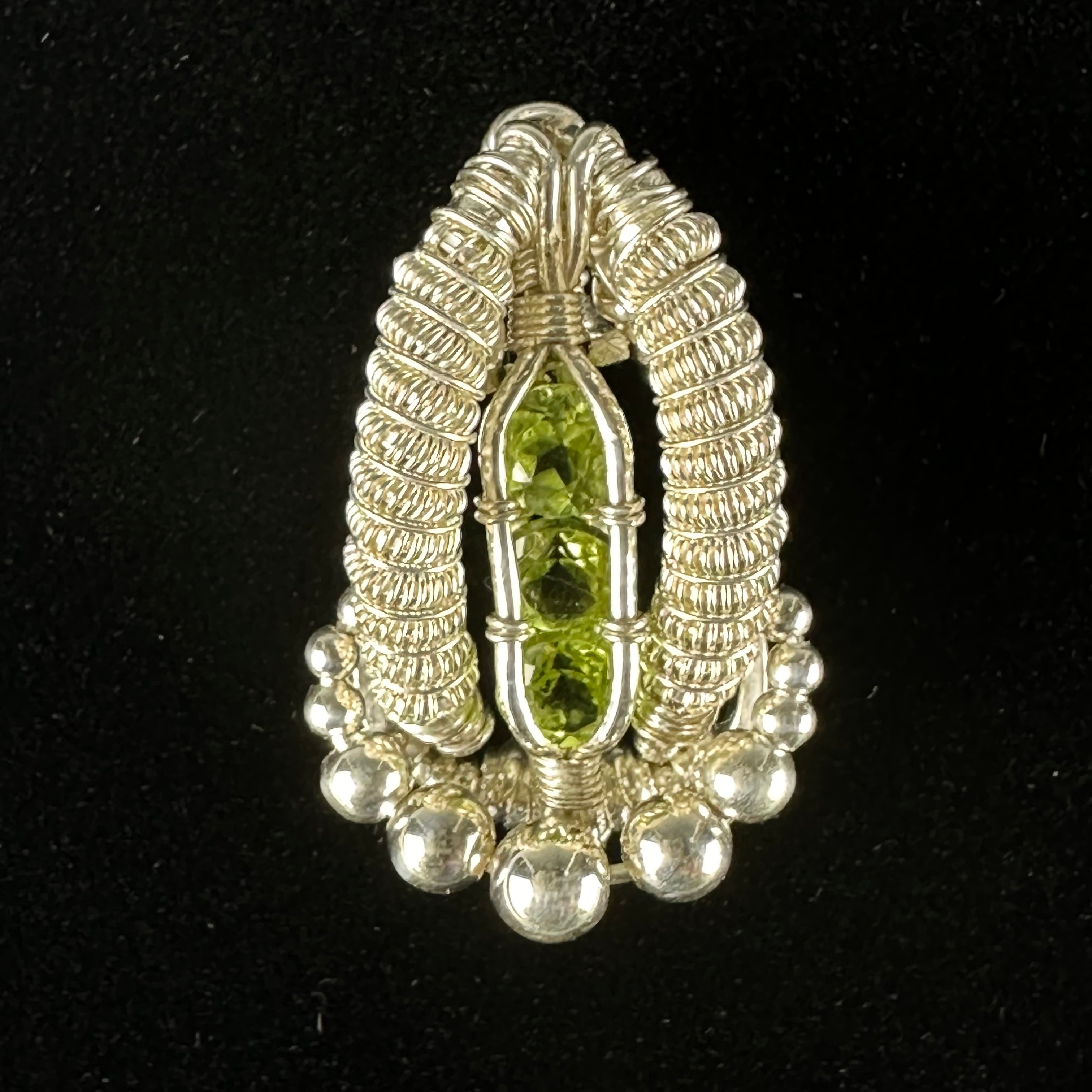 Peridot Wire Wrapped Pendant by Cosmic Wraps