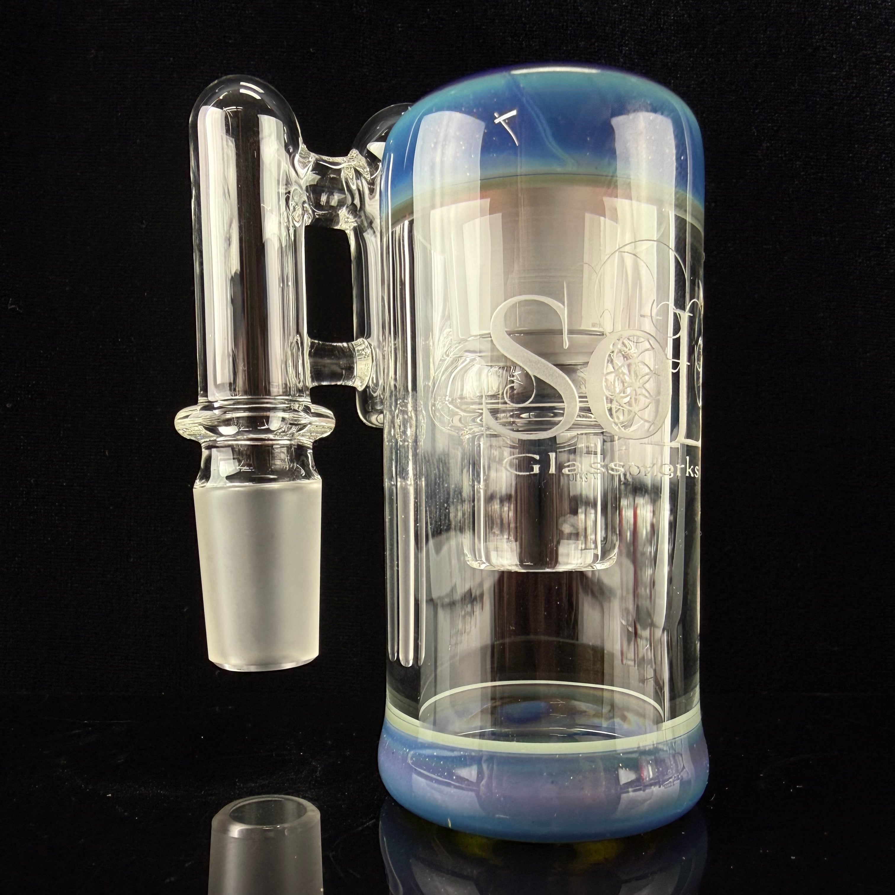 Color Accented 18mm Dry Catcher by SOL Glassworks