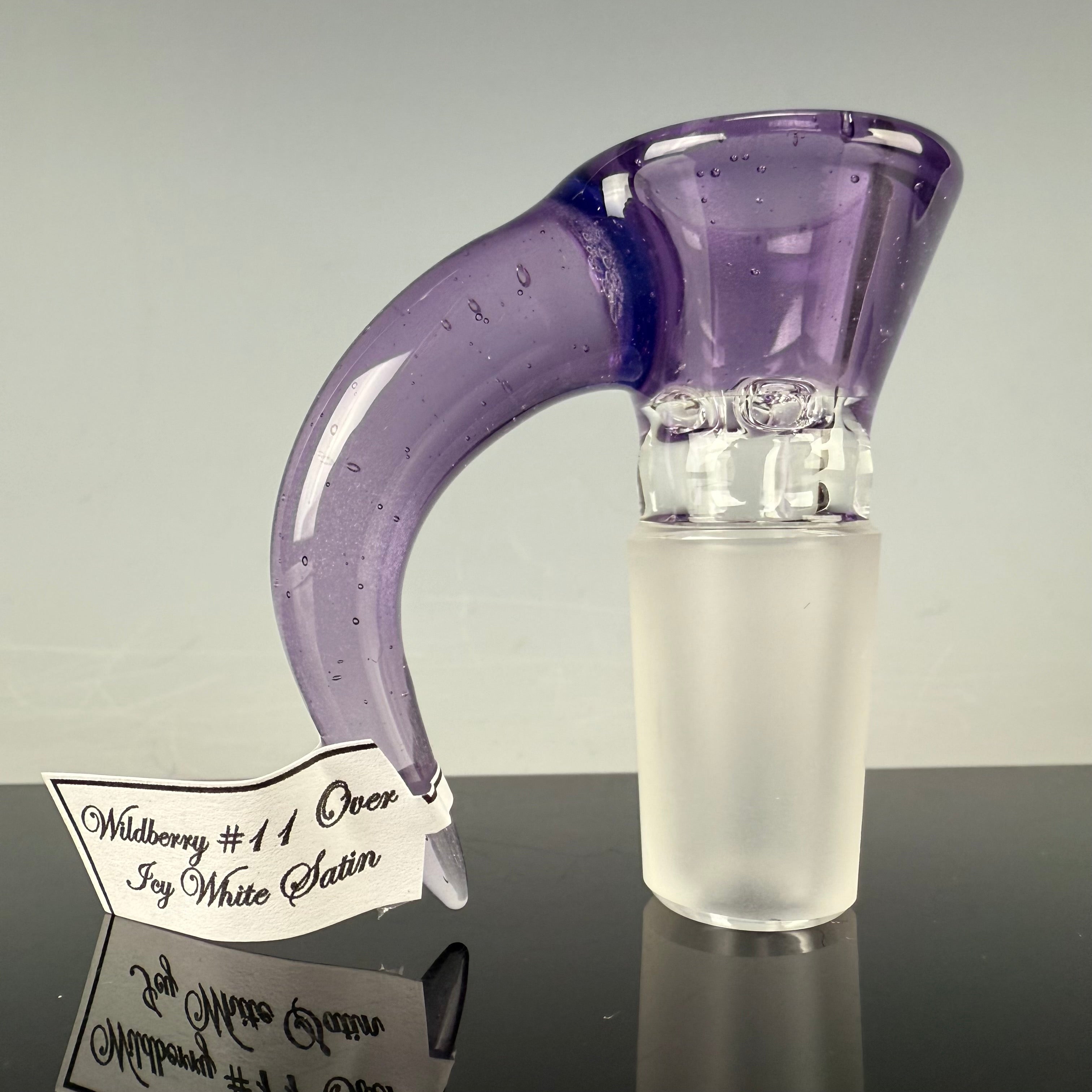 Full Accent "Wildberry #11 over Icy White Satin" 18mm Slide by Sovereignty Glass
