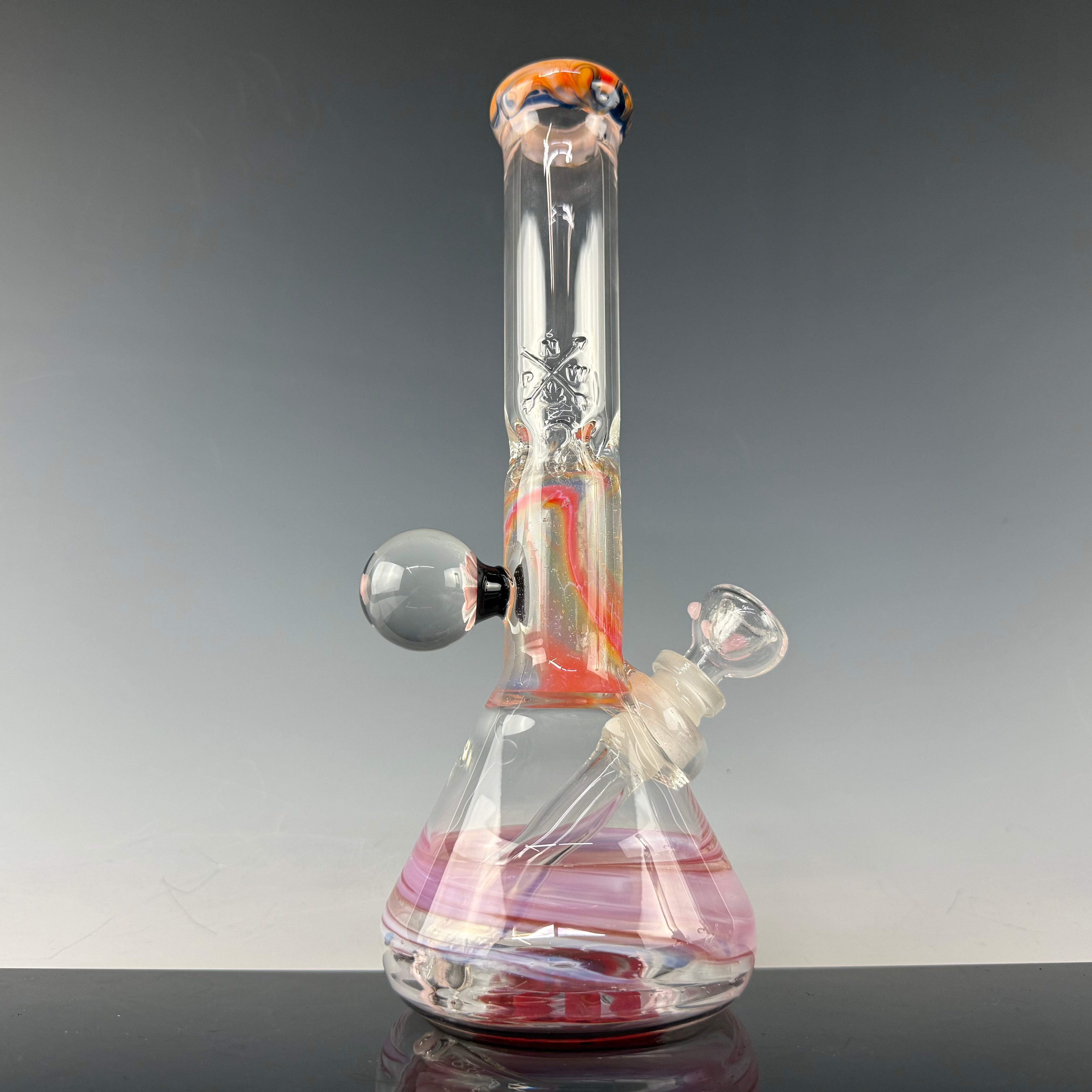 Worked Beaker W/ Implosion Marble #1 by Mary Jane's Glass X Nobody Glass