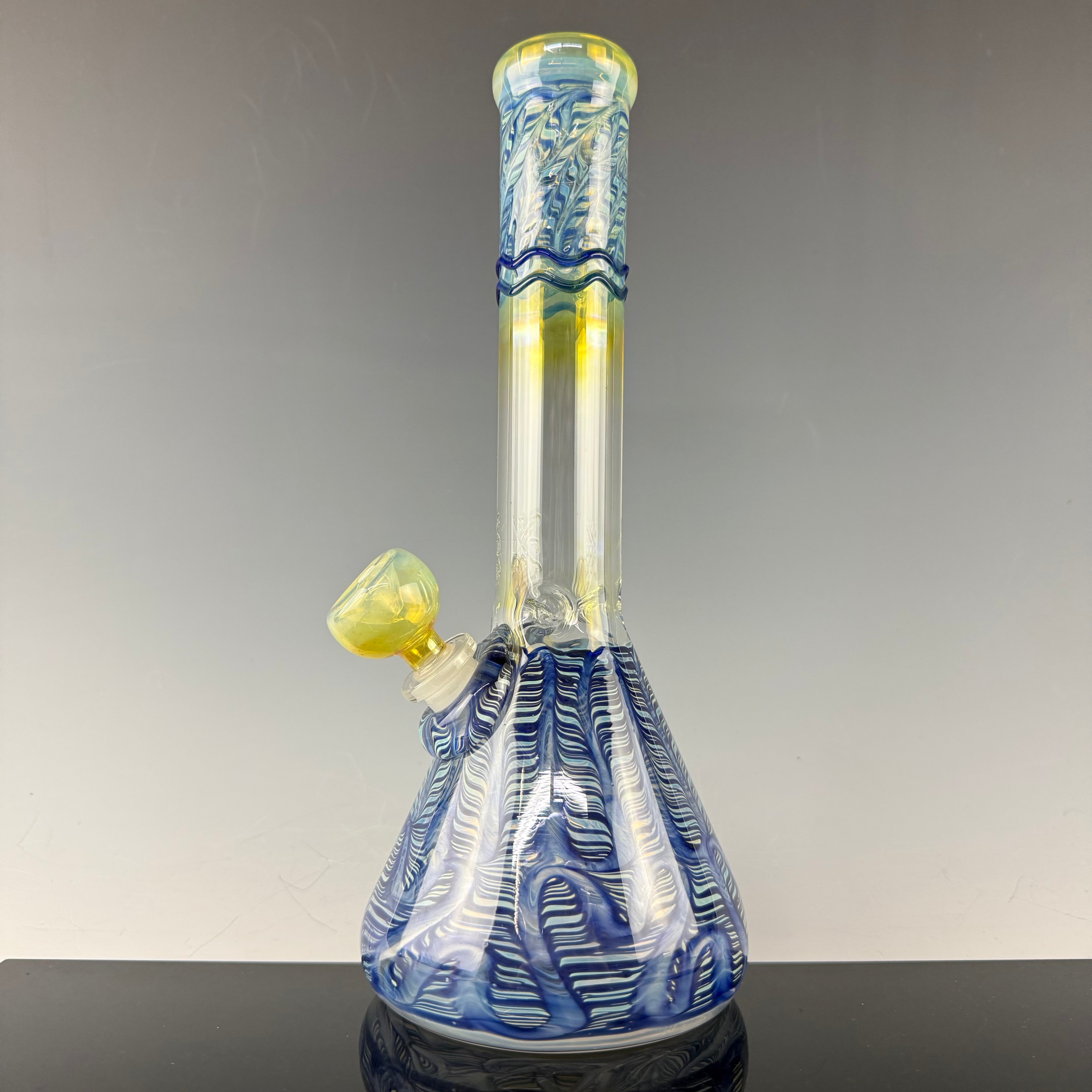 Wrap & Rake 38mm Beaker Waterpipe by Mary Jane's Glass