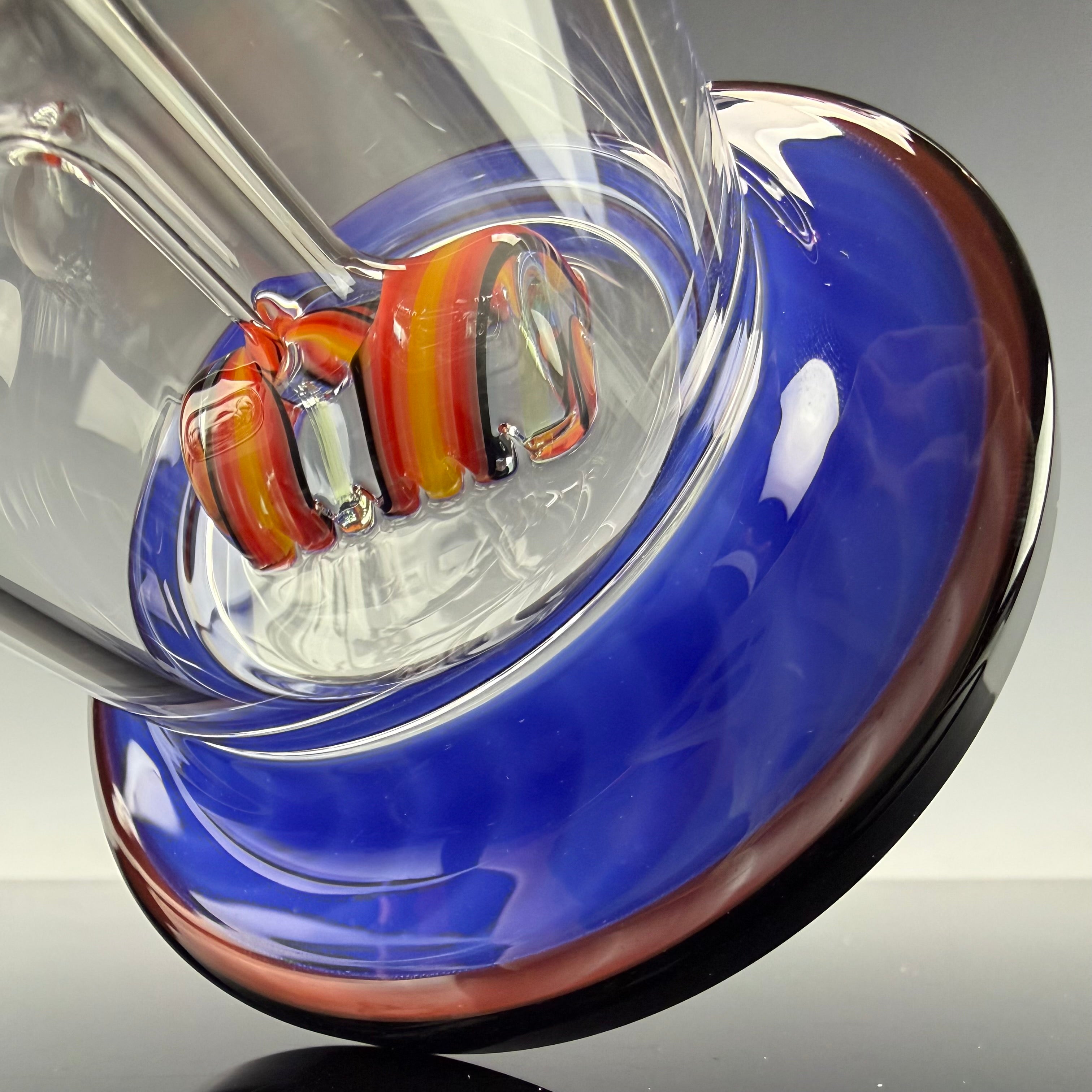 "Blue Cheese" (Full Color Foot & Mouthpiece)  Double Hex by Toro Glass