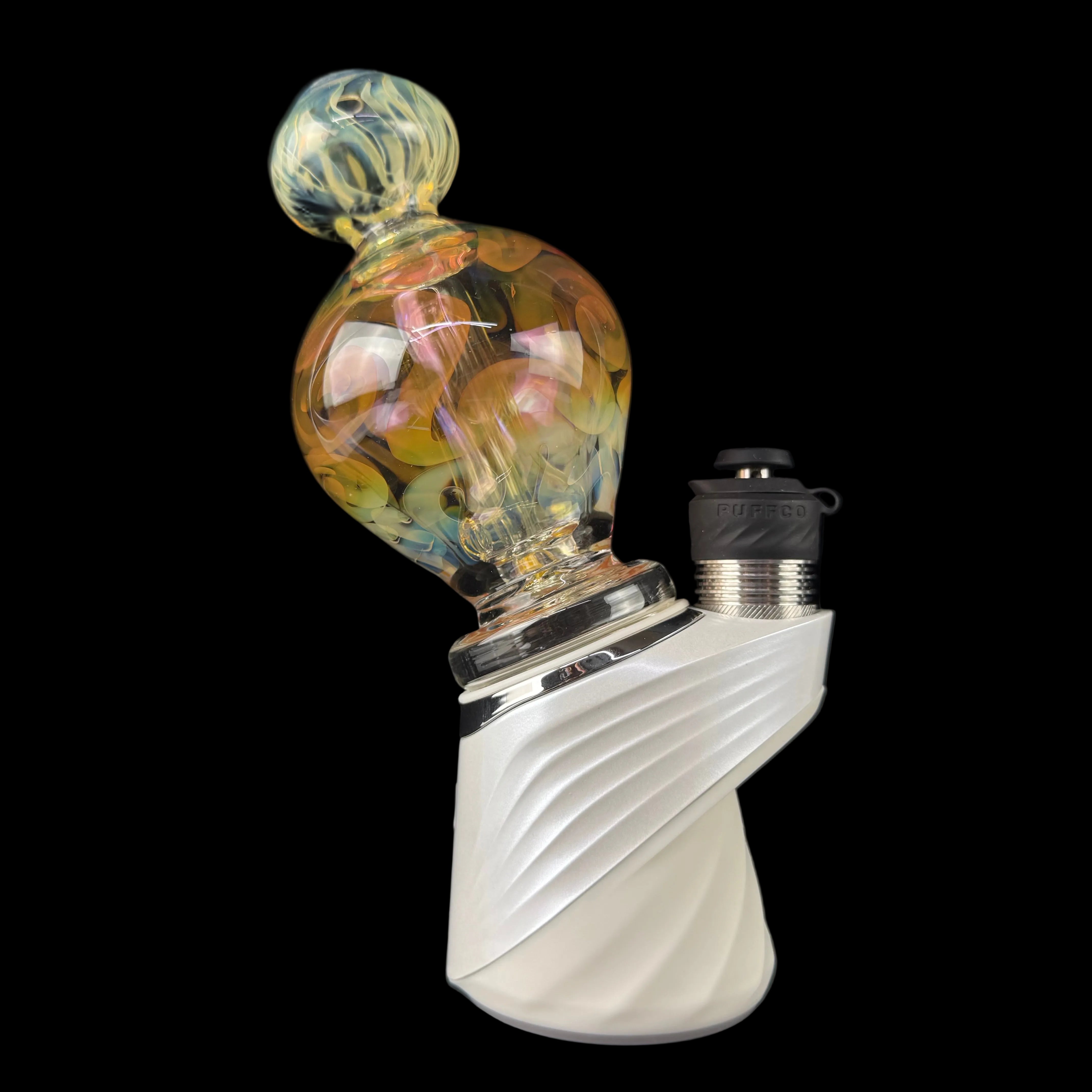 Gold Fumed + Surface Worked Puffco Water Top by Mary Jane's Glass