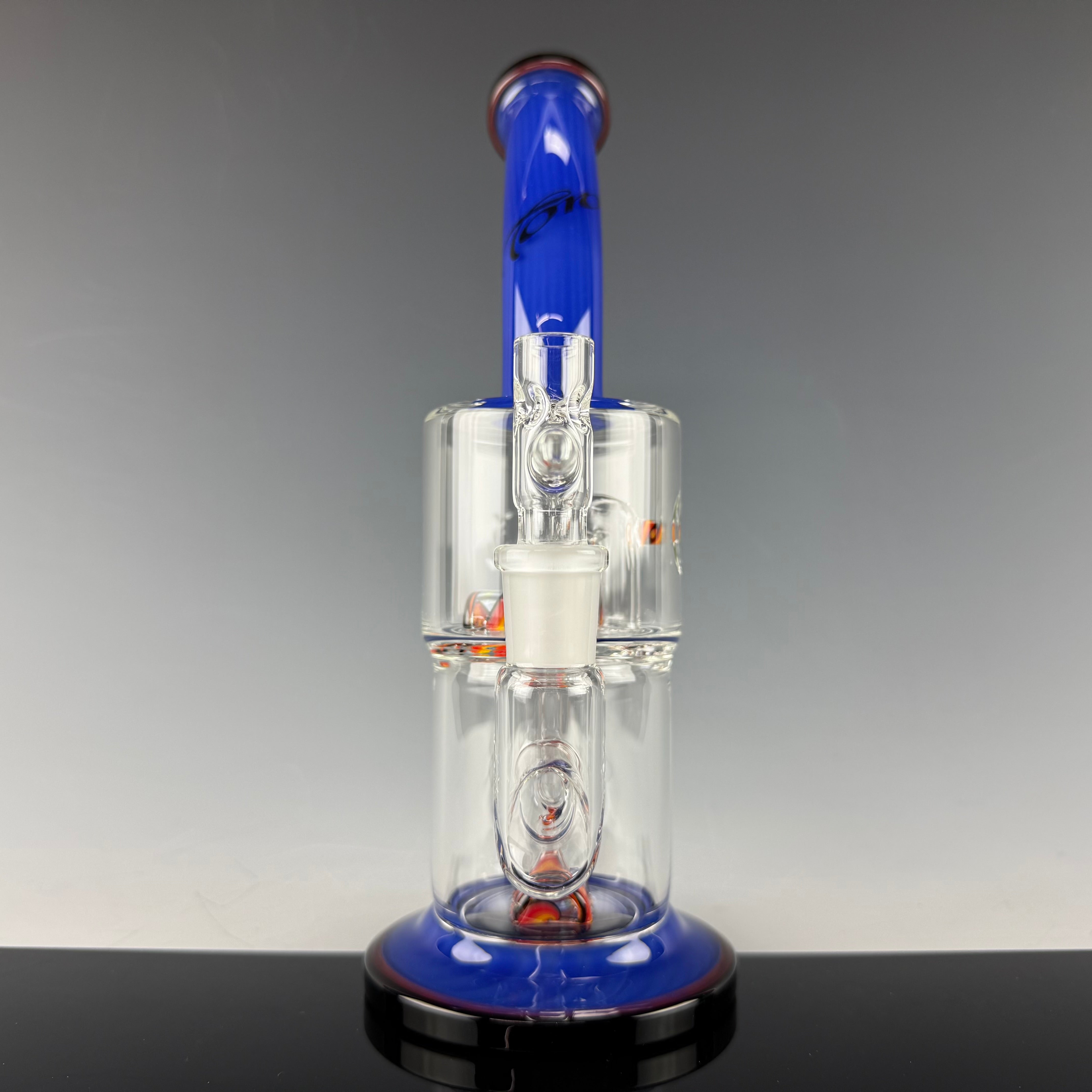 "Blue Cheese" (Full Color Foot & Mouthpiece)  Double Hex by Toro Glass