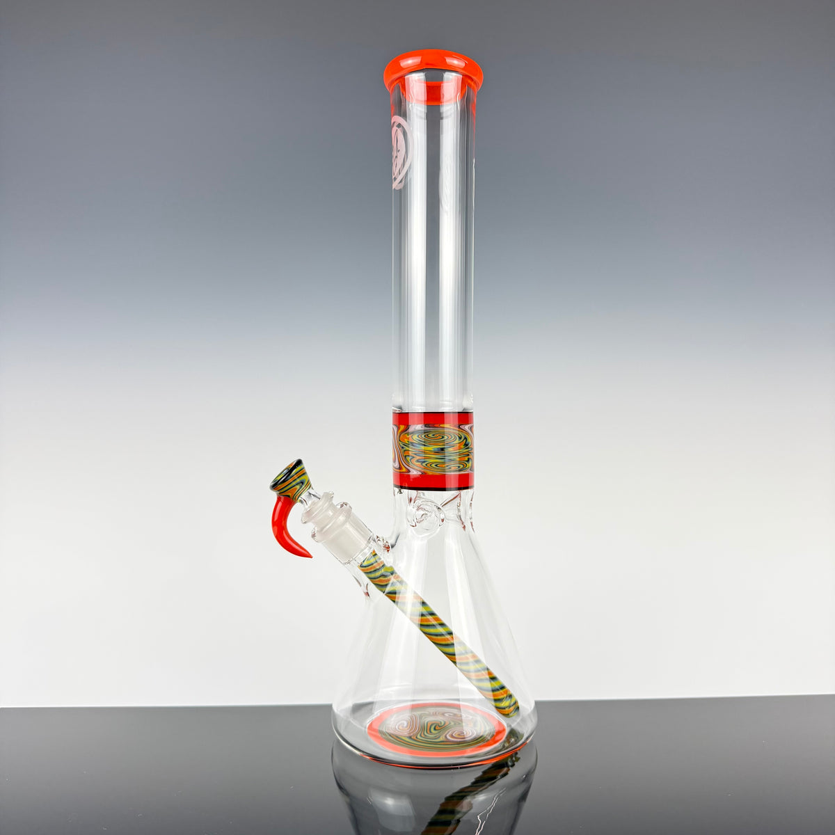 "Burnt Orange" Sectional 16" Wig Wag Beaker by OJ Flame