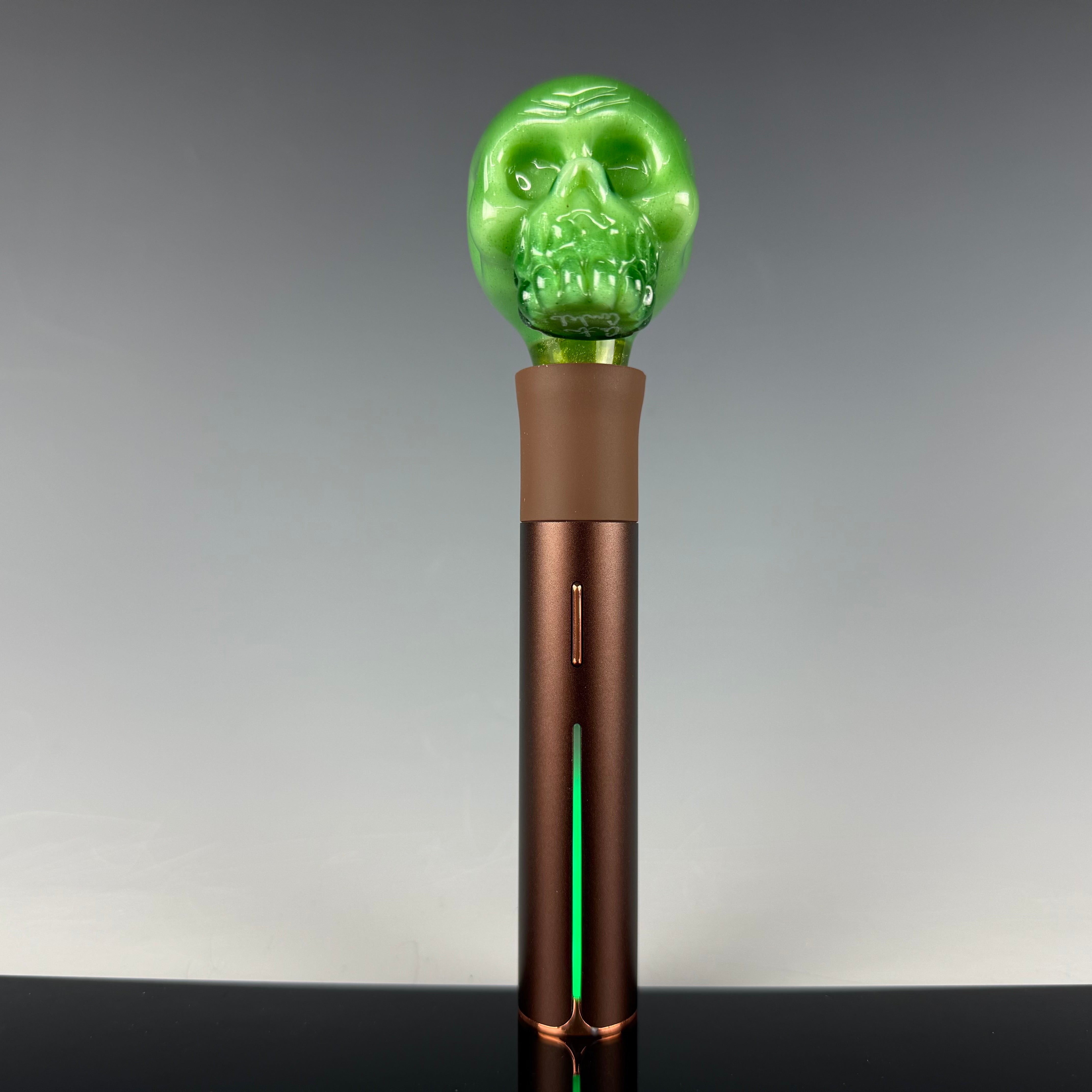 "Green Stardust Mix" Skull Puffco Pivot Top by Carsten Carlile
