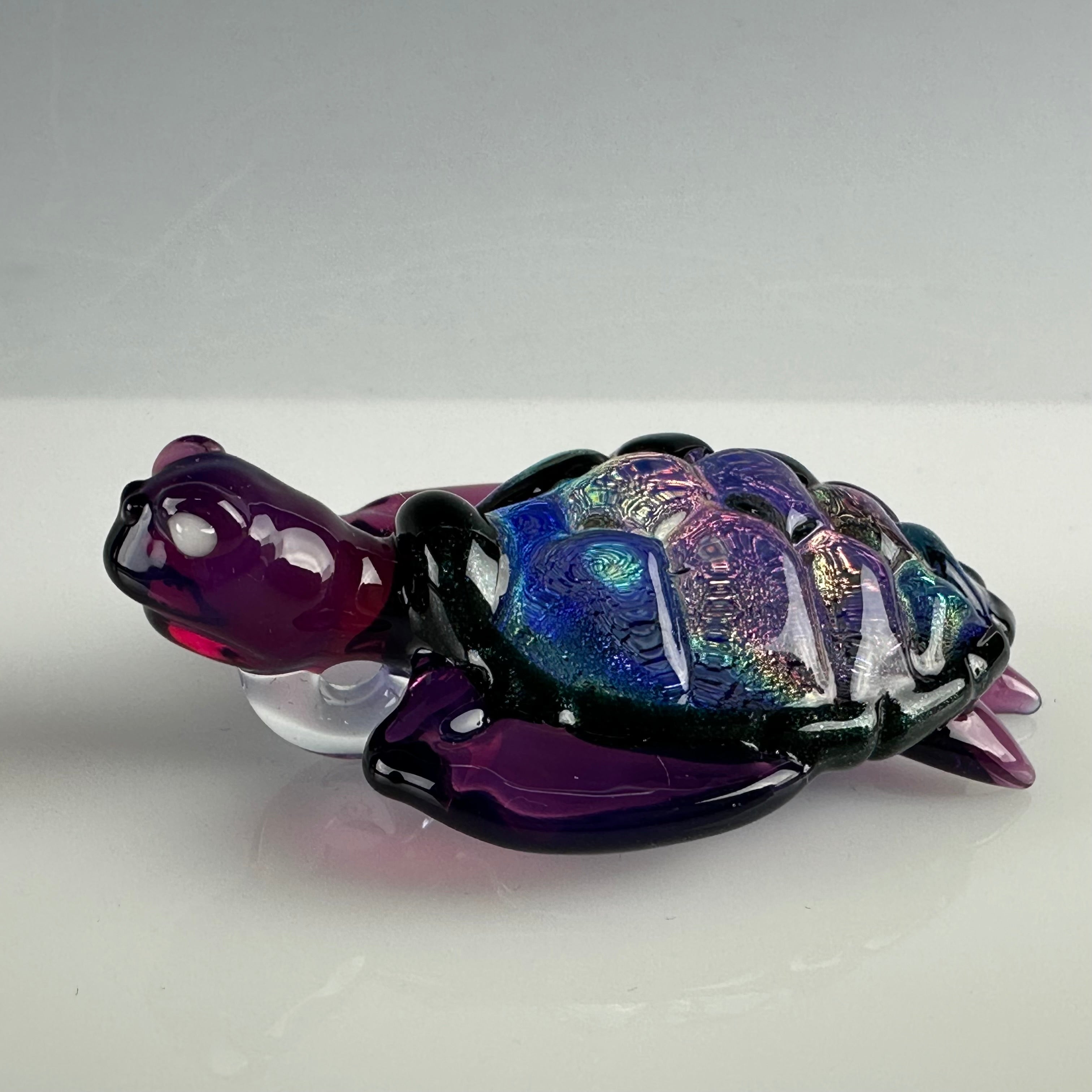 Dichroic & Telemagenta Sea Turtle Pendant by Turtle Time Glass