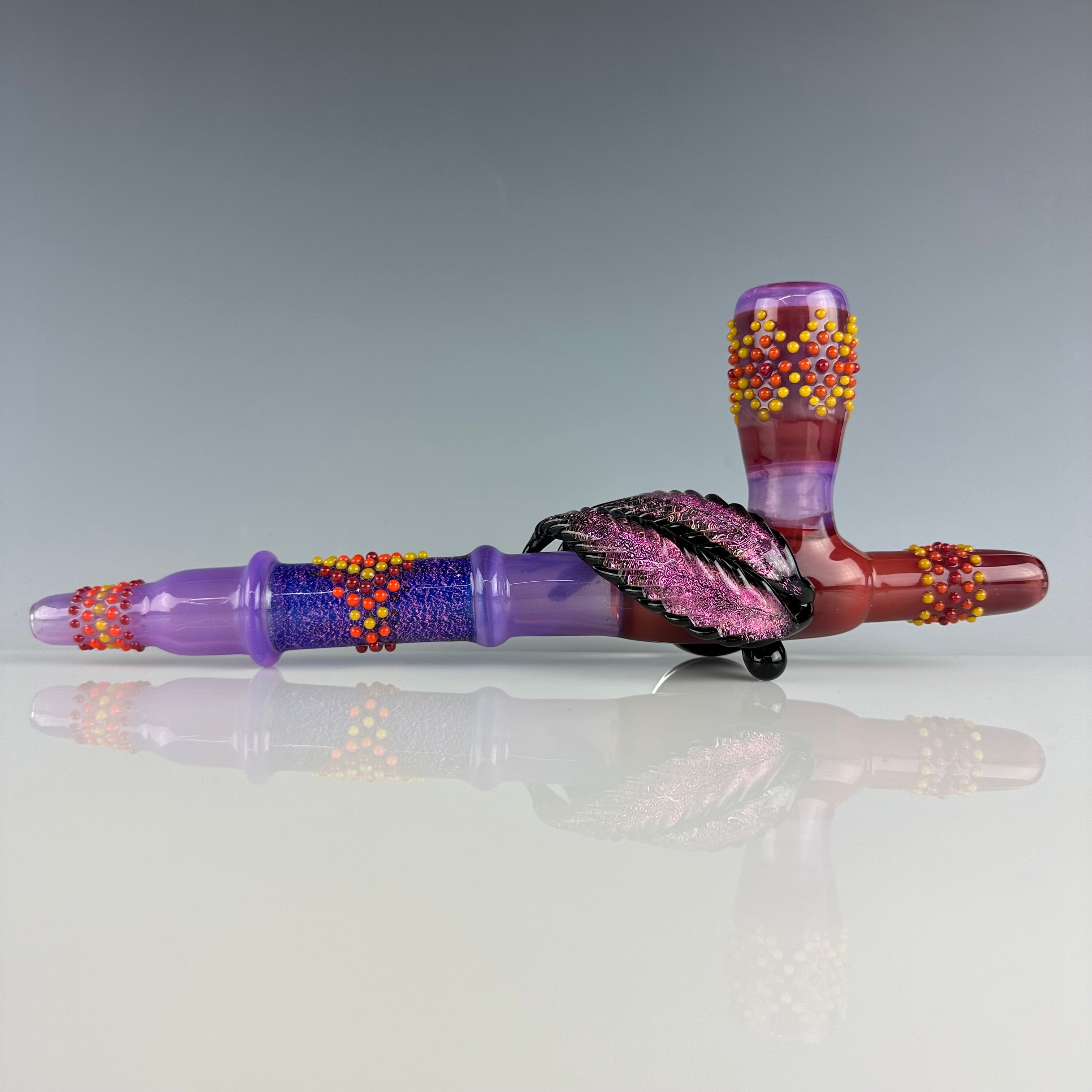 Heady Dichroic Ceremonial Handpipe by Fiona Phoenix Fire