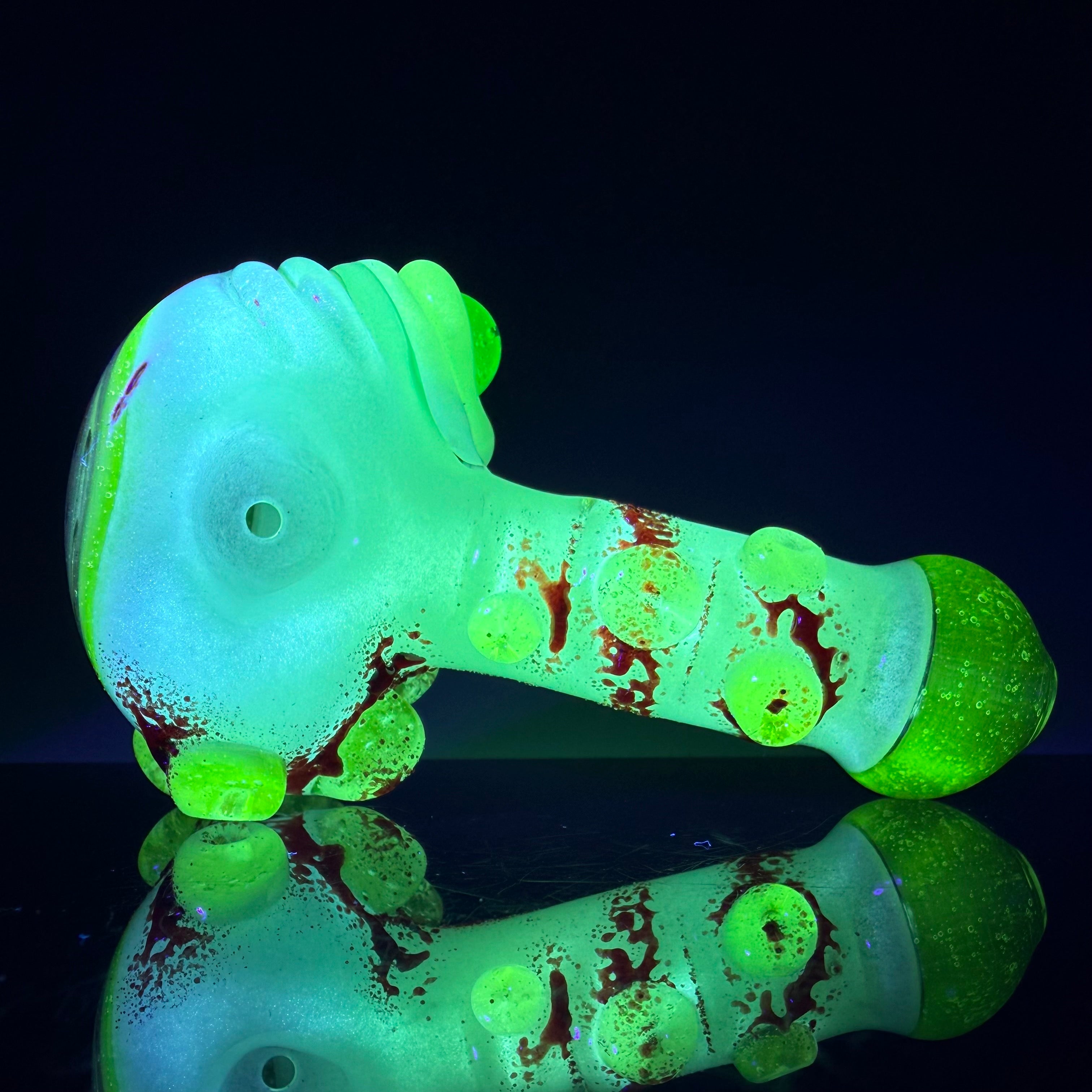 UV Reactive/Glow in the Dark Heady Sectional Spoon by Outland Glass