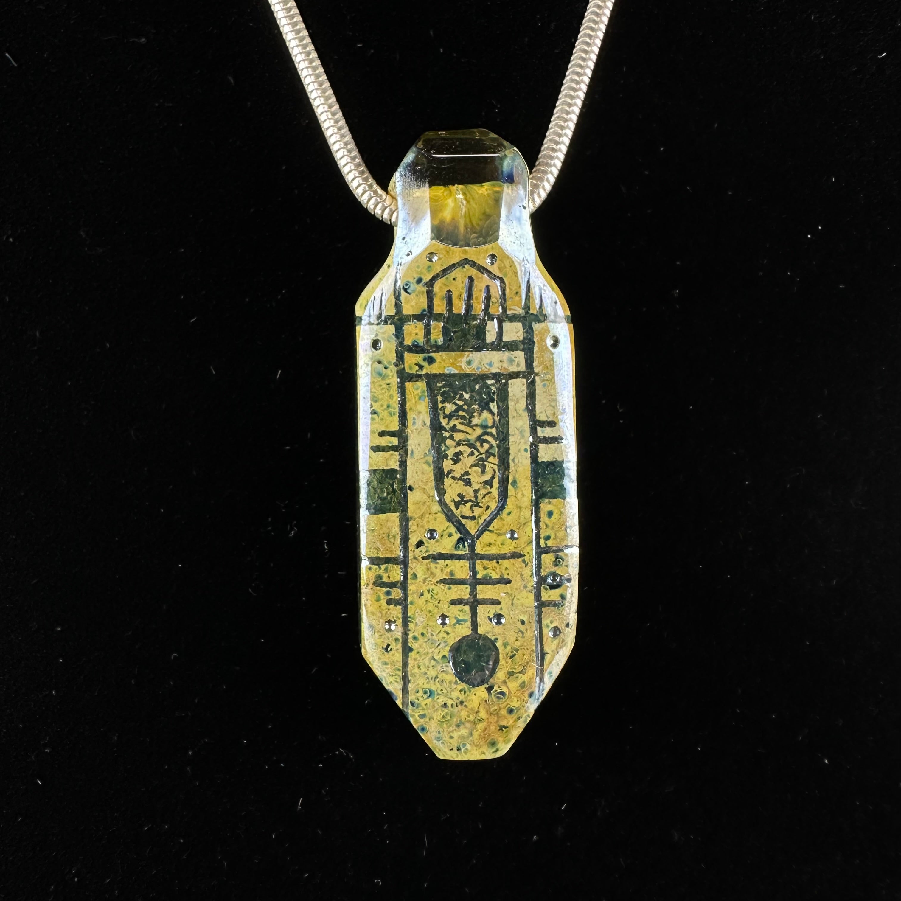 Faceted Hand Carved Pendant by Corey Clark