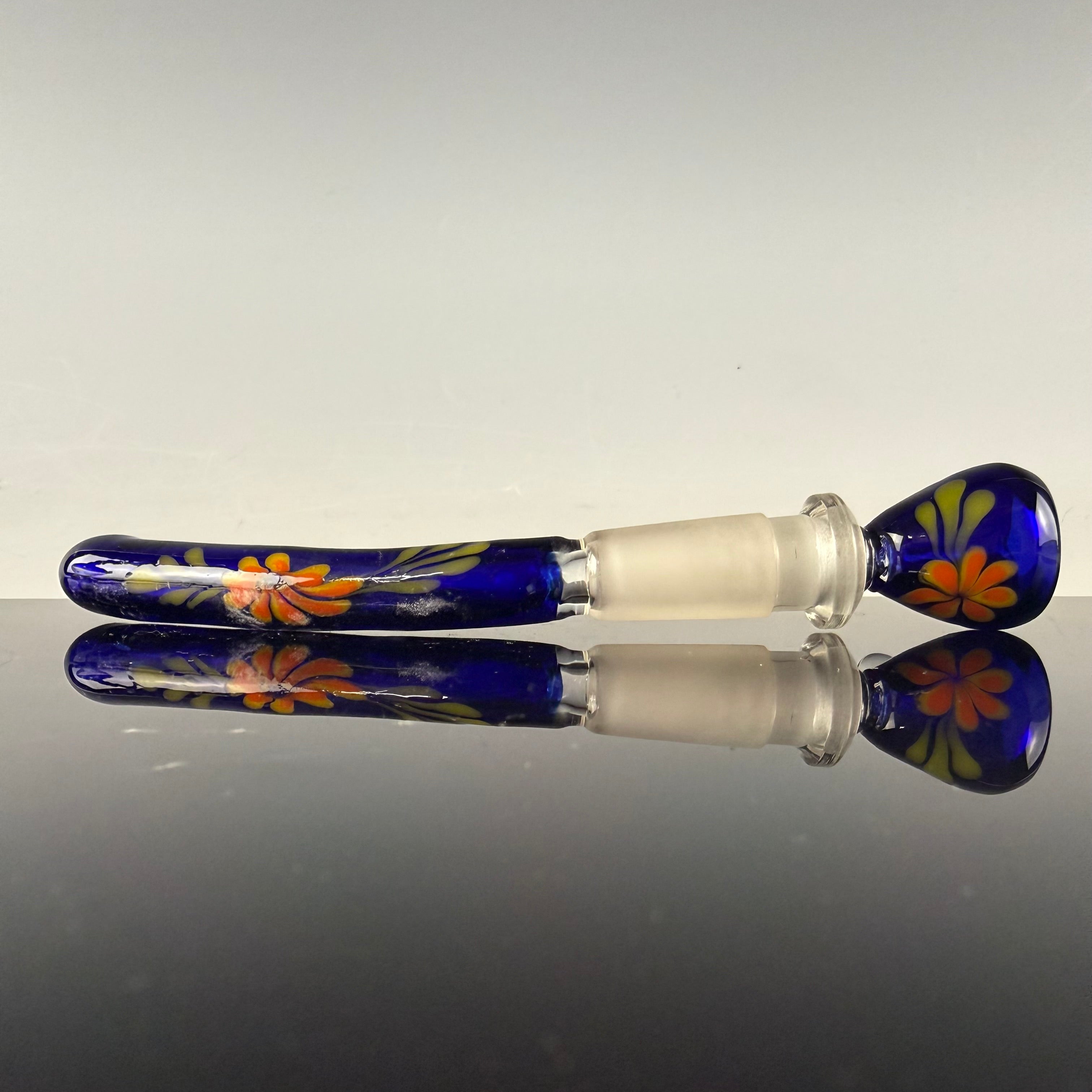 Cobalt "Floral" Flask by Sarita Glass