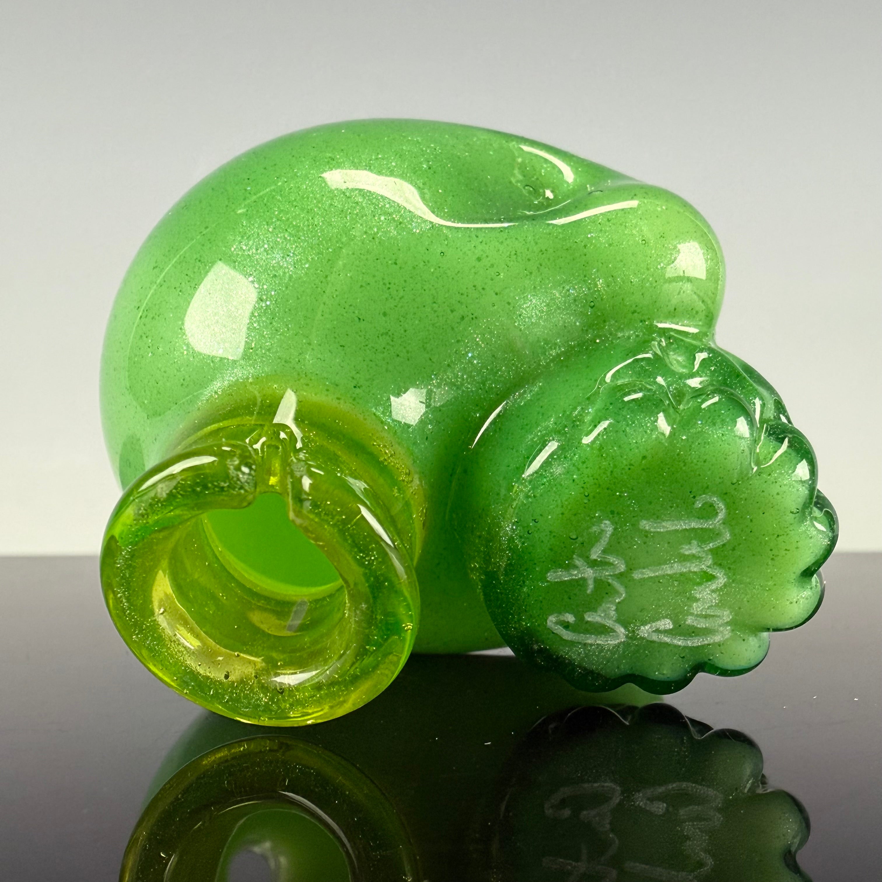 "Green Stardust Mix" Skull Puffco Pivot Top by Carsten Carlile