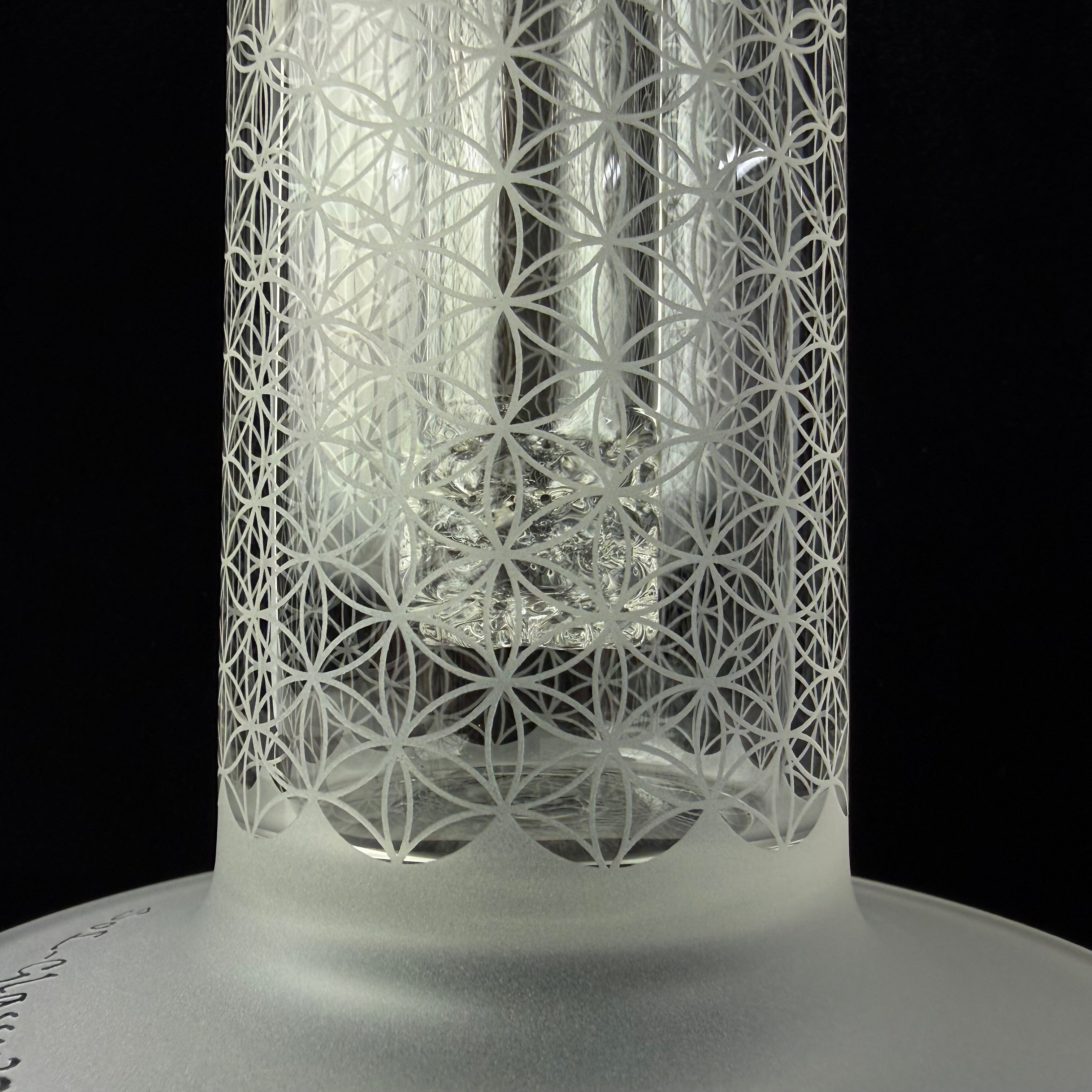 SOL Lace Perc Sherlock Bubbler "Sacred G Etched" by SOL Glassworks